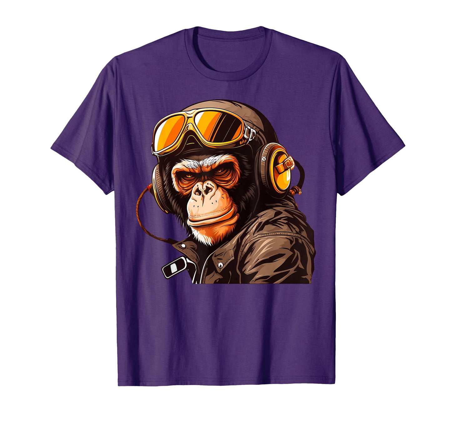 Cool Gorilla Monkey Ape In Sunglasses Pilot Flight Racing T-Shirt