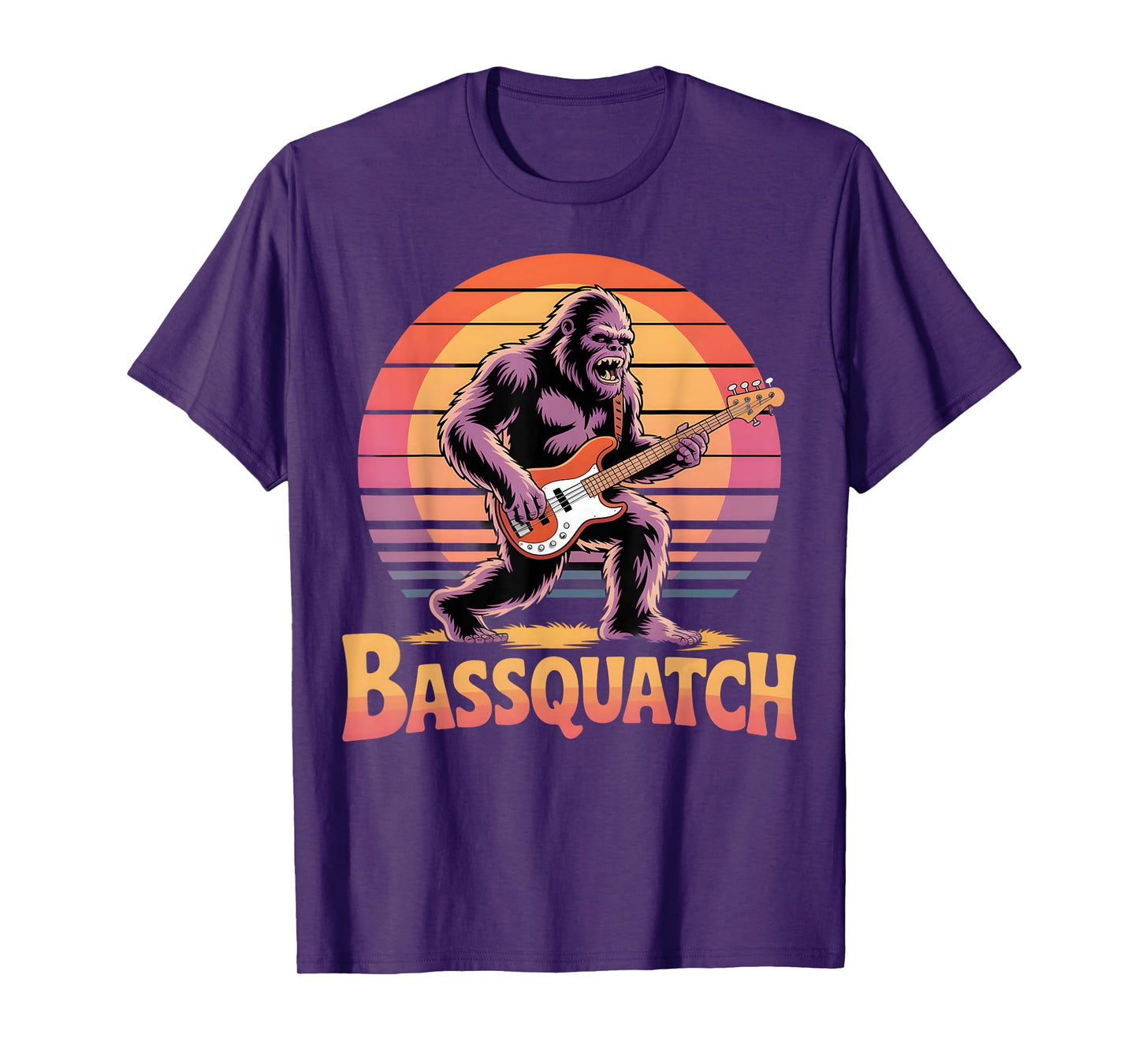 Bassquatch Funny Sasquatch Playing Bass T-Shirt