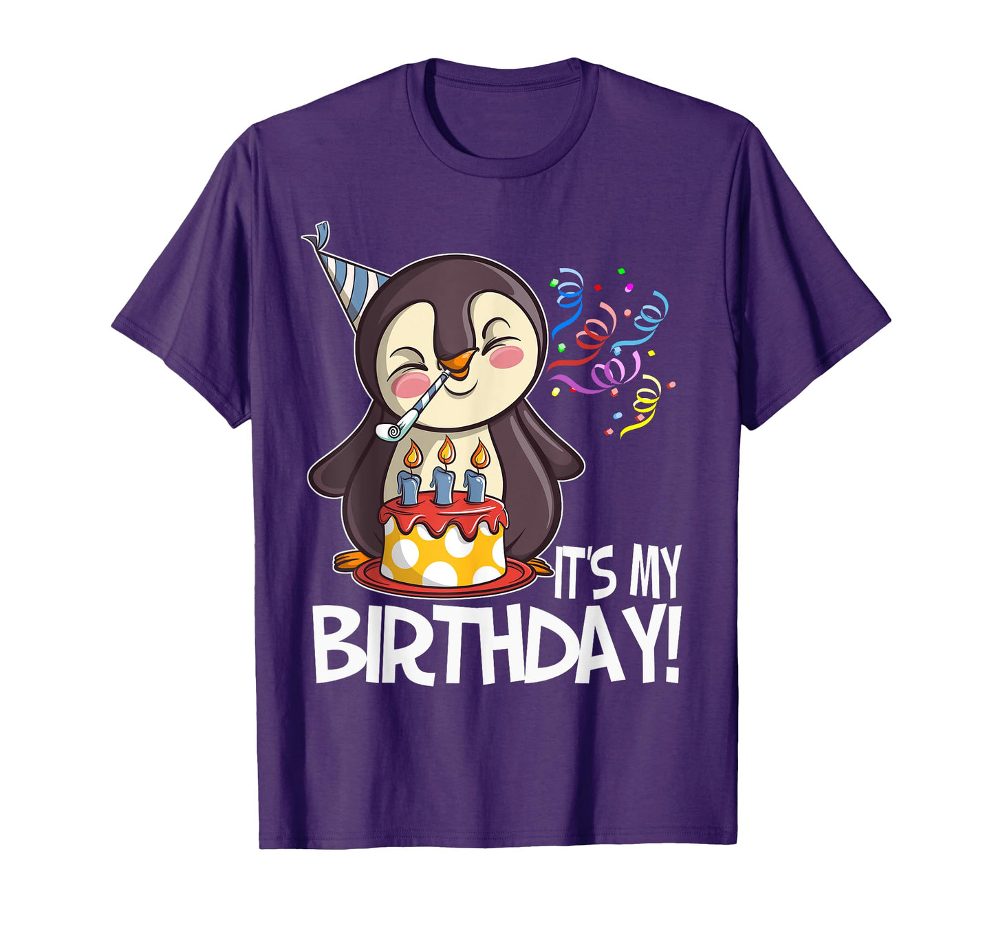 It's My Birthday Penguin T Shirt Gift for Girls Boys Adults T-Shirt