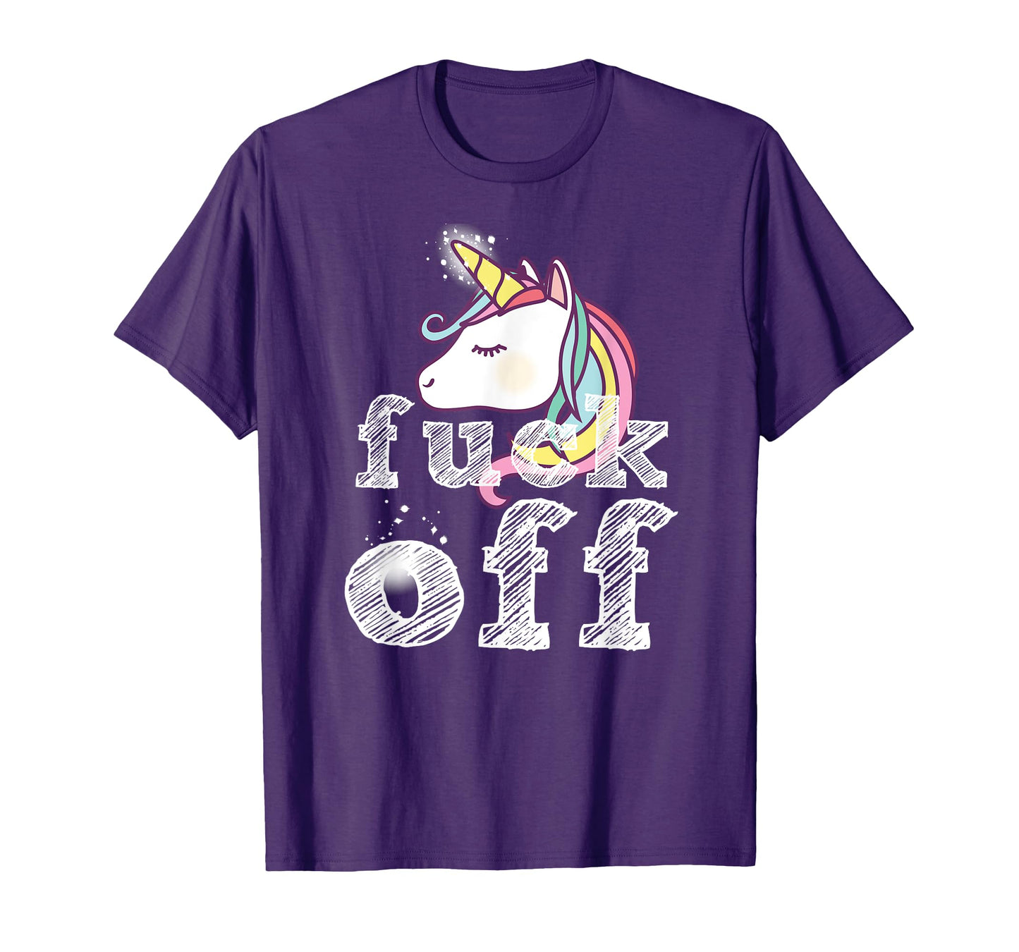 Cute Unicorn Cartoon Image - Crude Saying Fuck Off - Funny T-Shirt