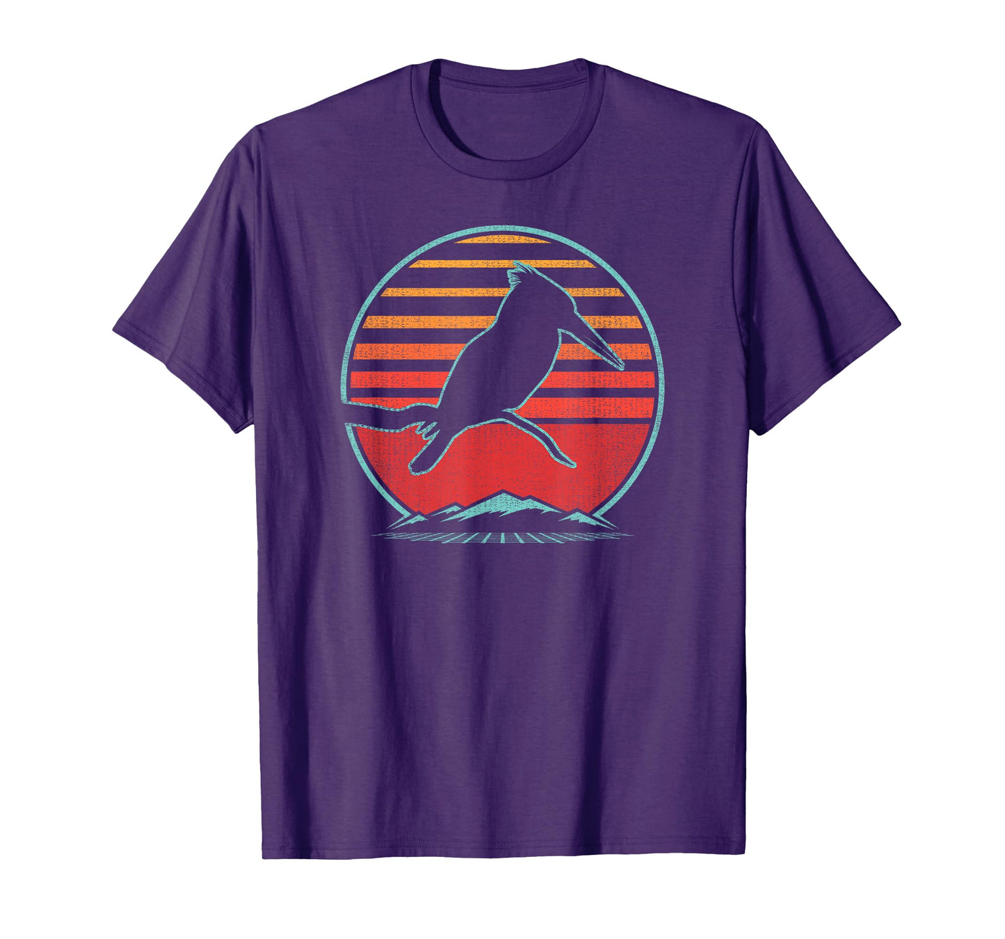 Kingfisher Bird Retro Vintage 80s Style Birding Gift T-Shirt