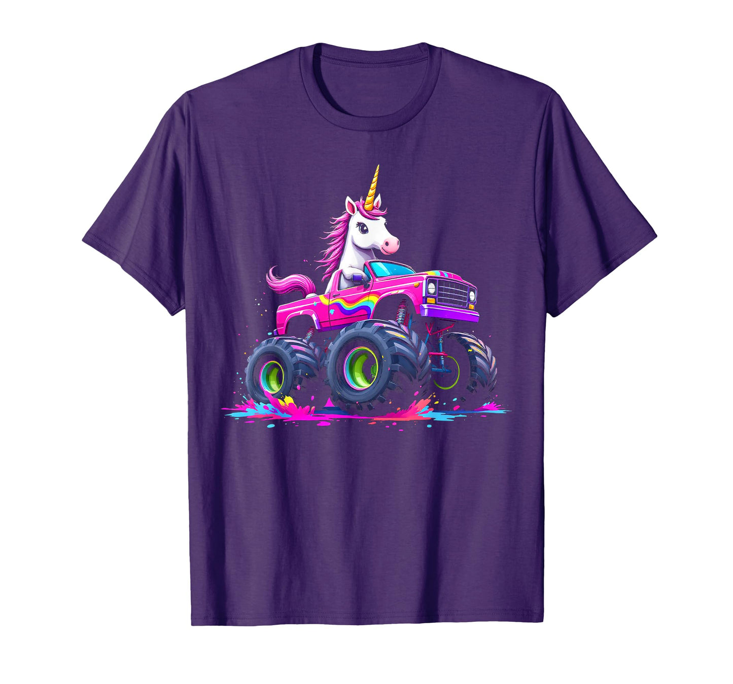 Monster Truck Unicorn Birthday Party Monster Truck Girl T-Shirt