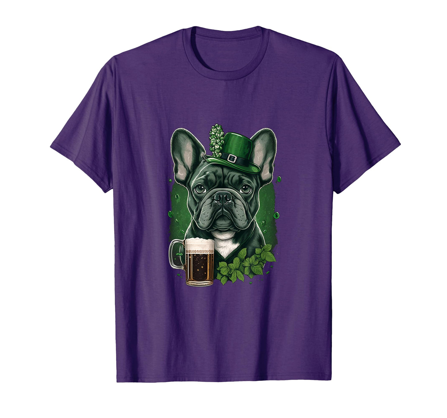 French Bulldog |St. Patricks Day Beer Shamrock Ireland Dog T-Shirt for Men Women
