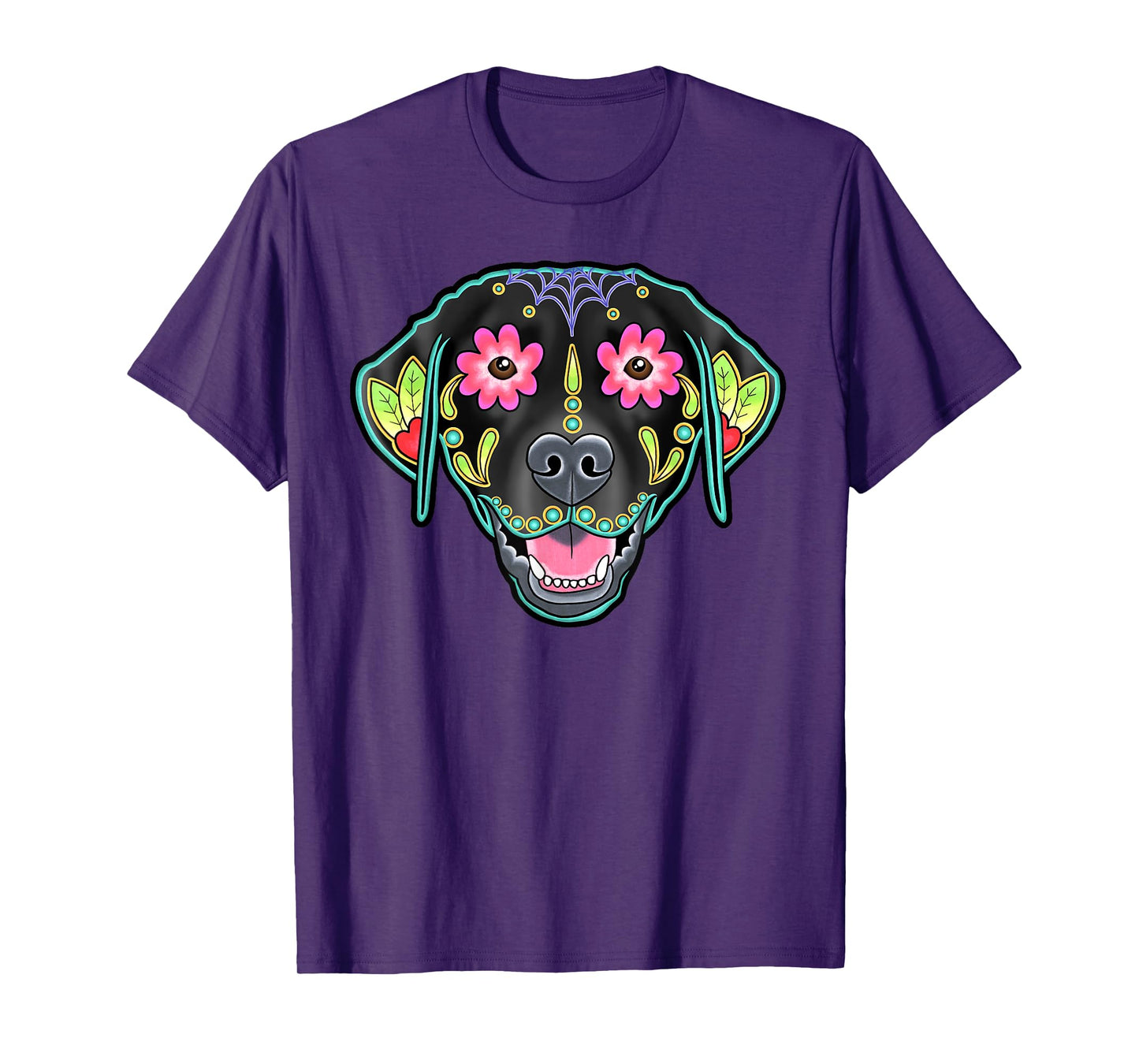 Black Labrador Retriever - Day of the Dead Sugar Skull Lab T-Shirt