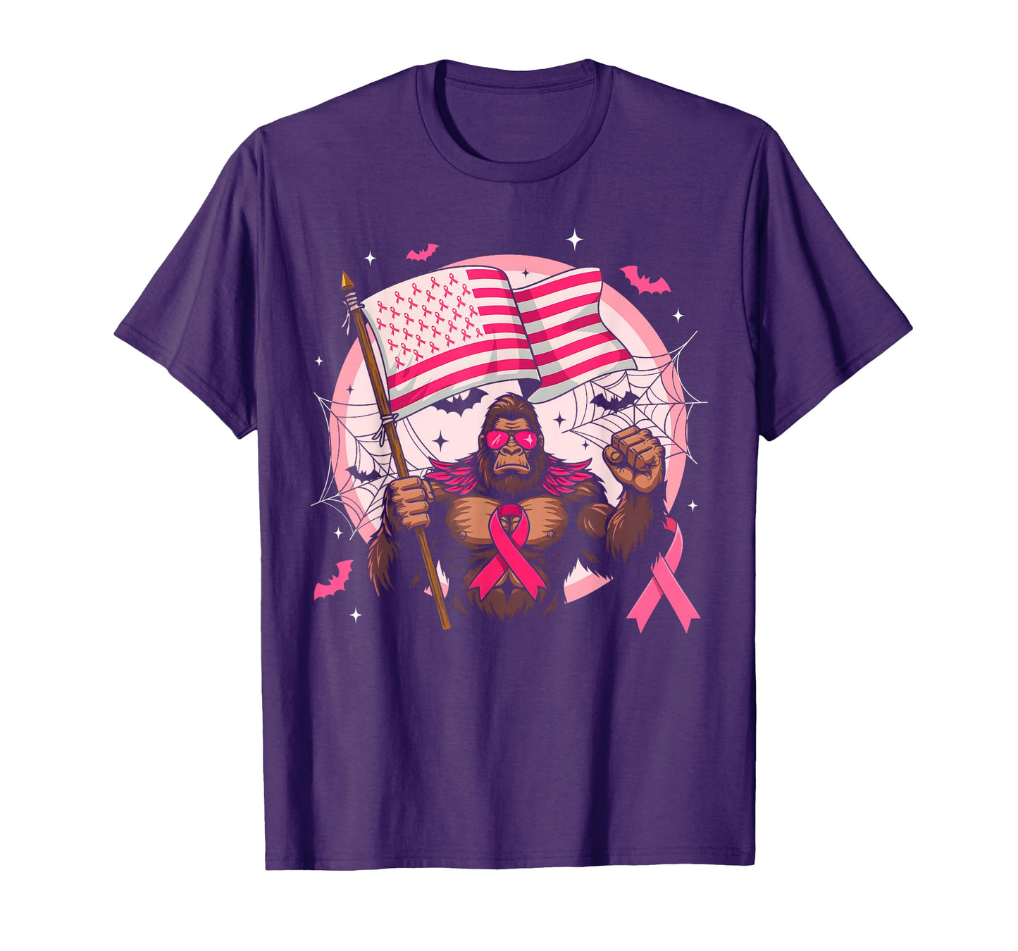 Bigfoot Pink Ribbon Breast Cancer Awareness Month Women Men T-Shirt