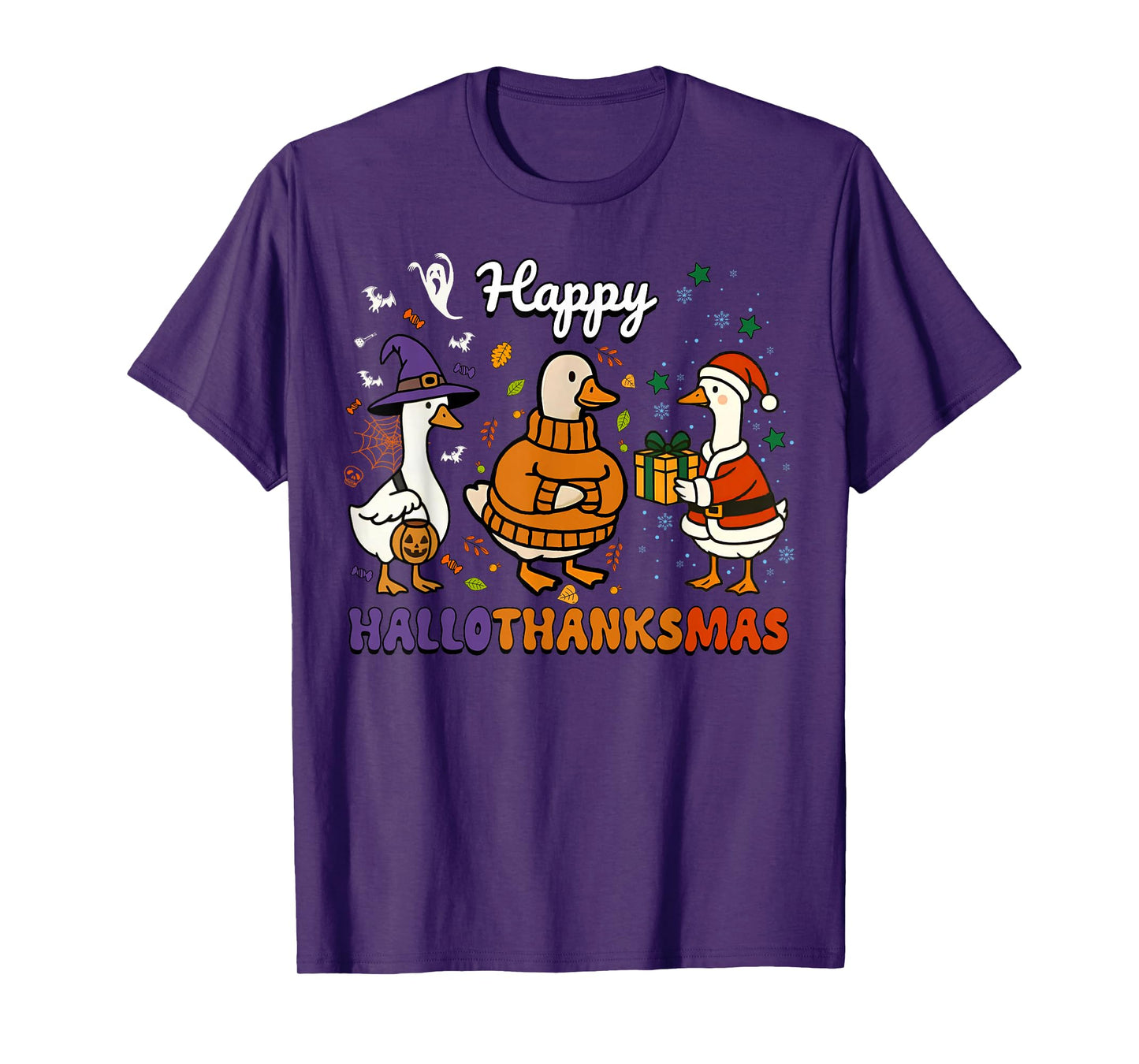 Halloween Thanksgiving Christmas Funny Goose Holiday Family T-Shirt