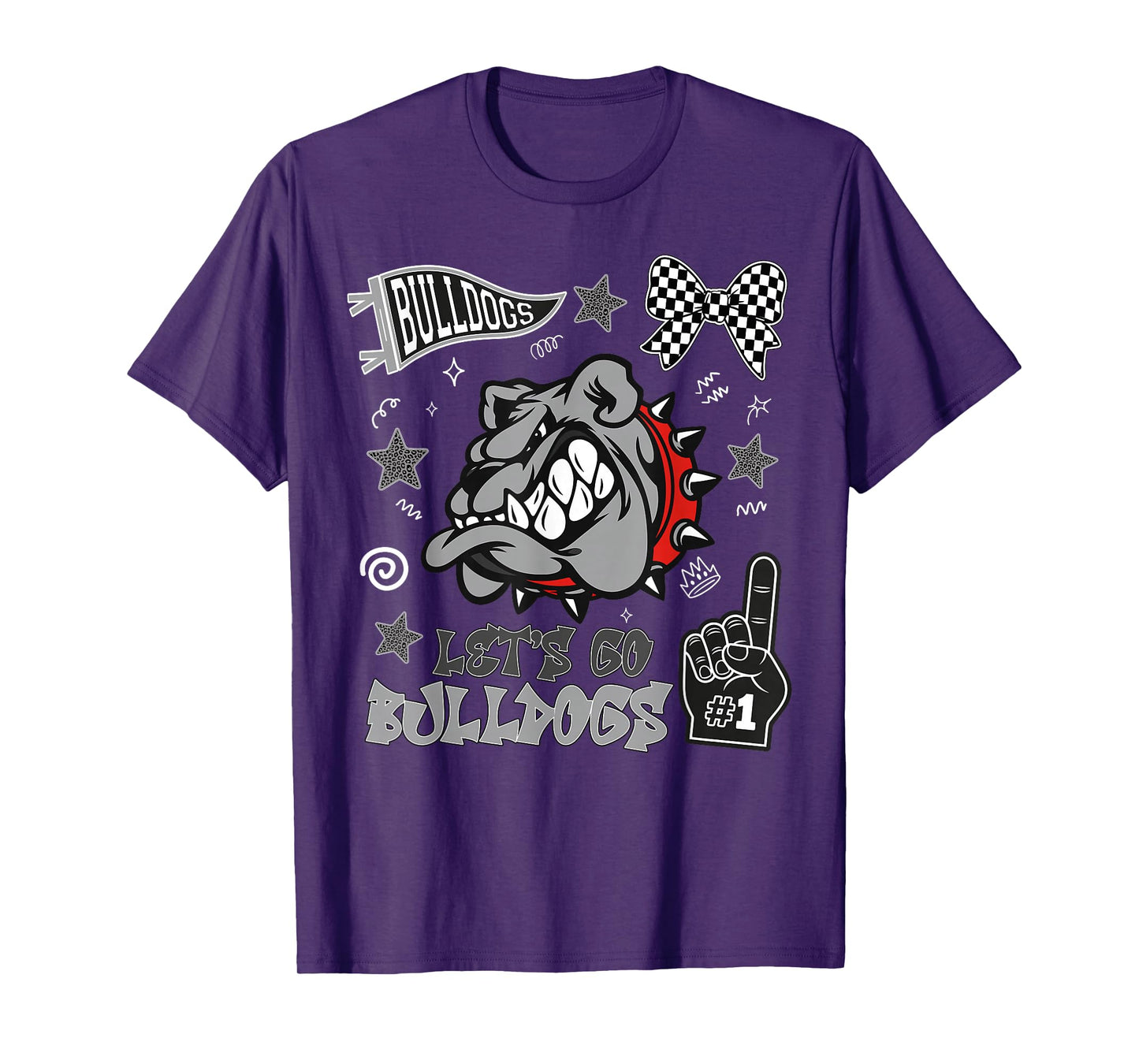 Bulldogs Mascot Back to School Team Spirit Sports Fan T-Shirt