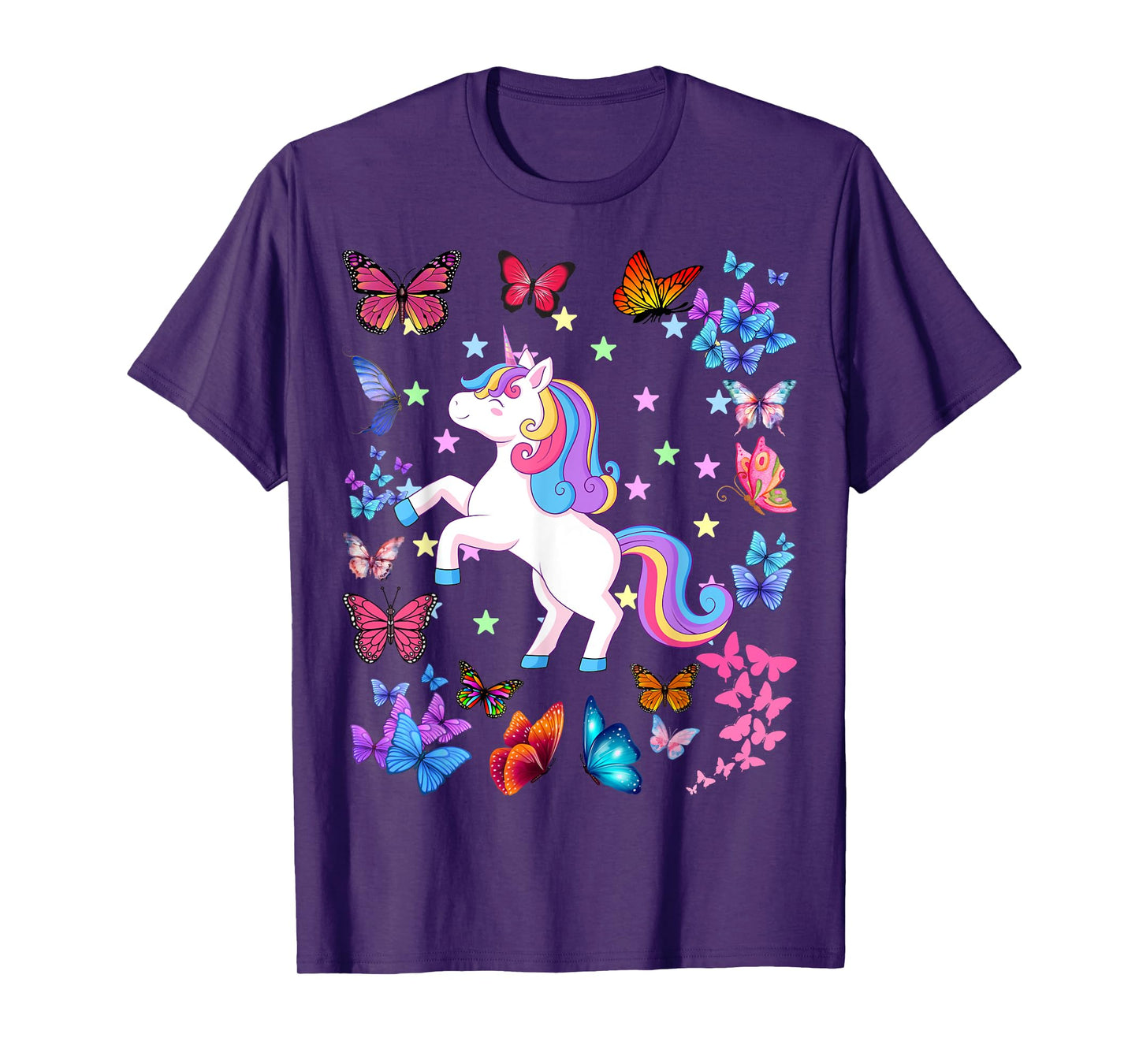 Gifts For Girls Unicorn Butterflies Graphic Tees Kids T-Shirt