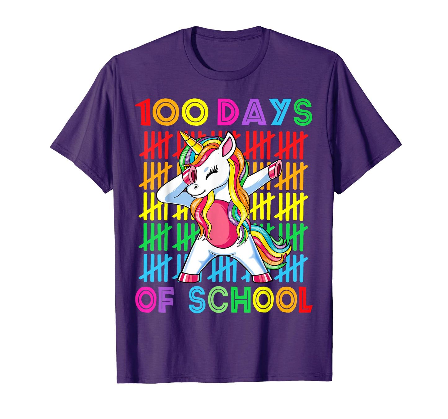 100 Days of School Unicorn Girls Teacher 100th Day of School T-Shirt