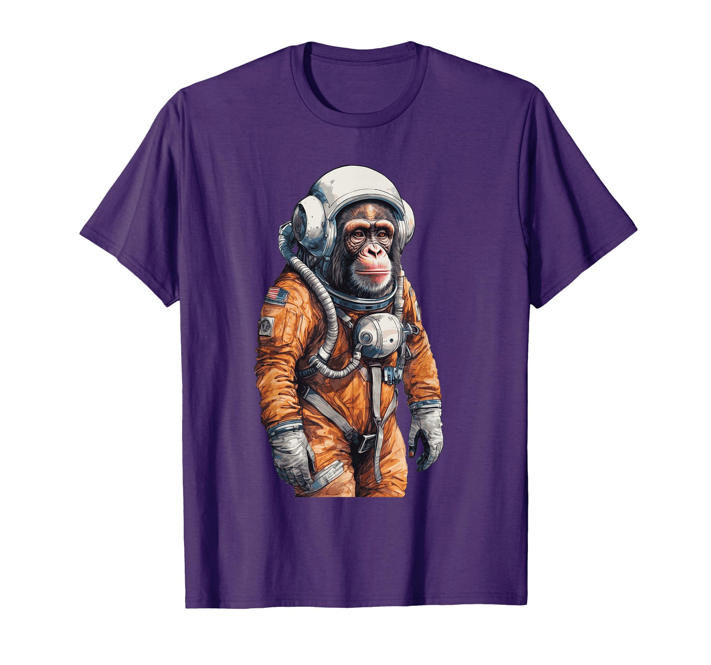 Monkey Astronaut Vintage Travel Spacesuit Cosmonaut Space T-Shirt