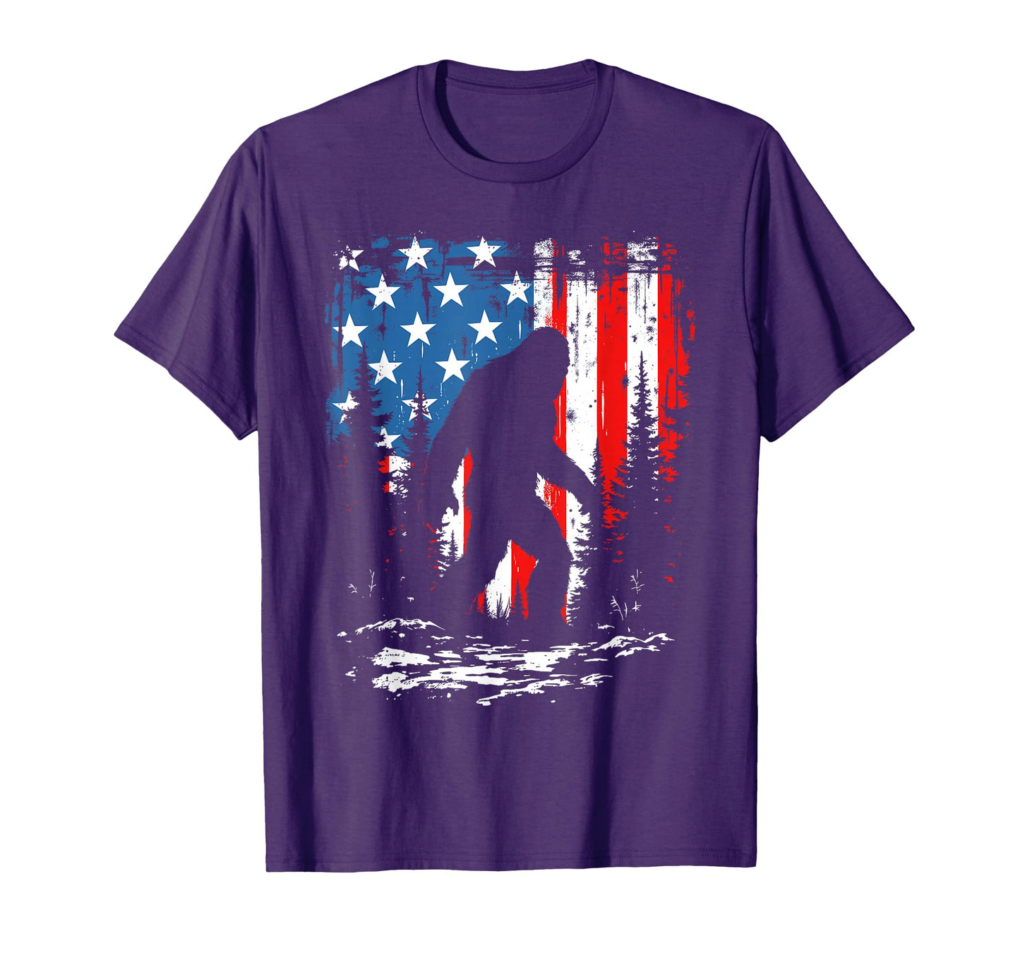 Patriotic Bigfoot Sasquatch 4th Of July USA American Flag T-Shirt