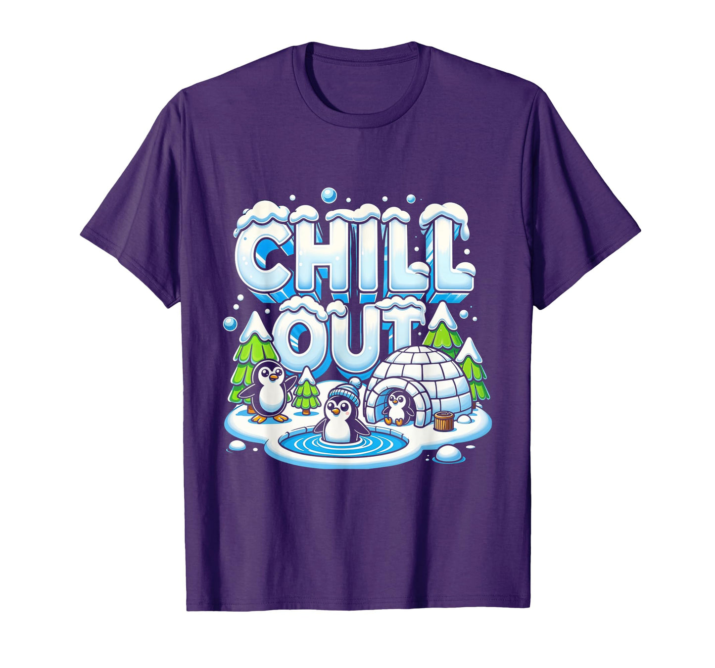 Antarctica Penguin Chill Out Shirt Cute Winter Penguin Igloo T-Shirt