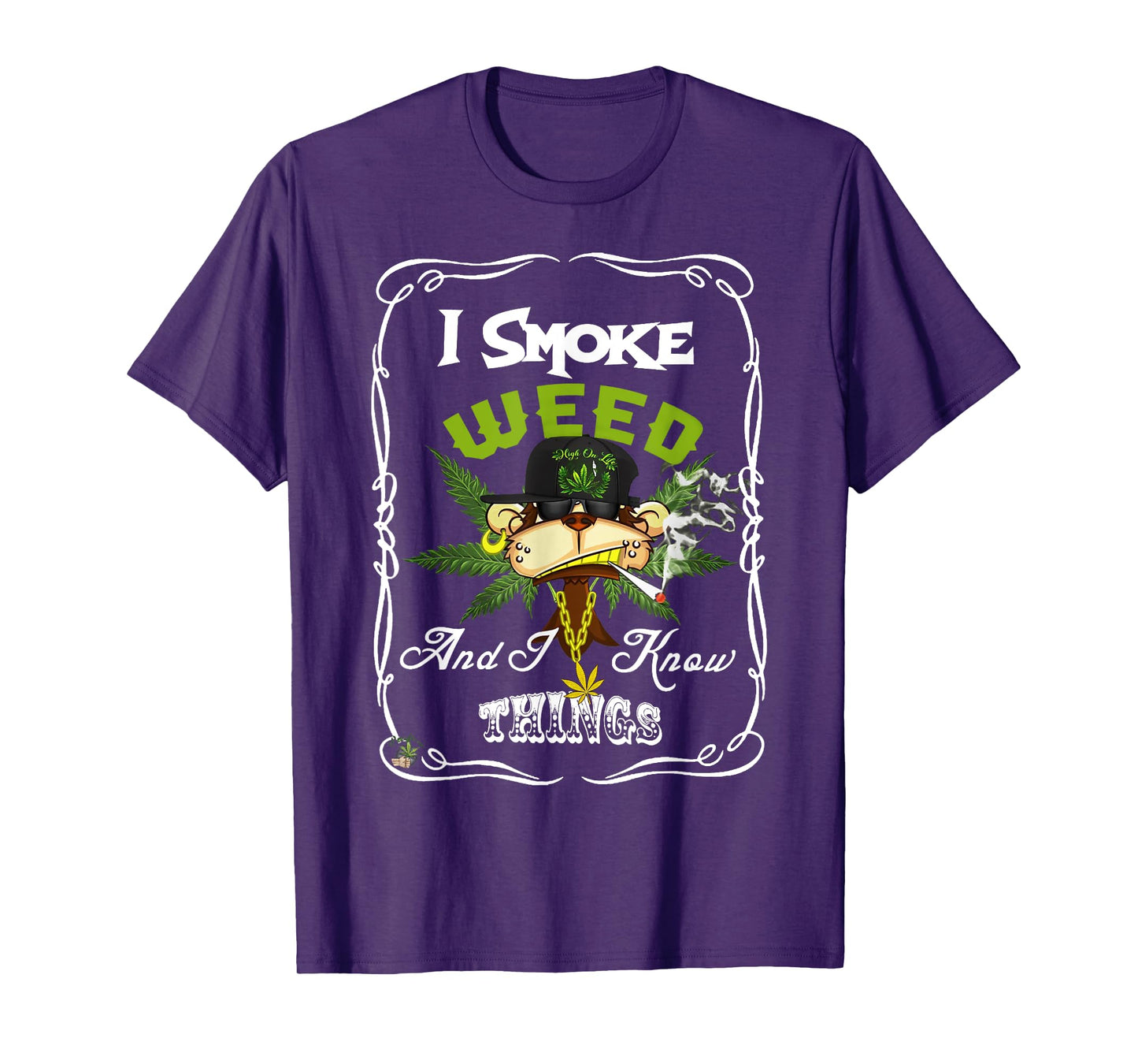 I Smoke Weed And I Know Things Funny Monkey Smoke Weed T-Shirt