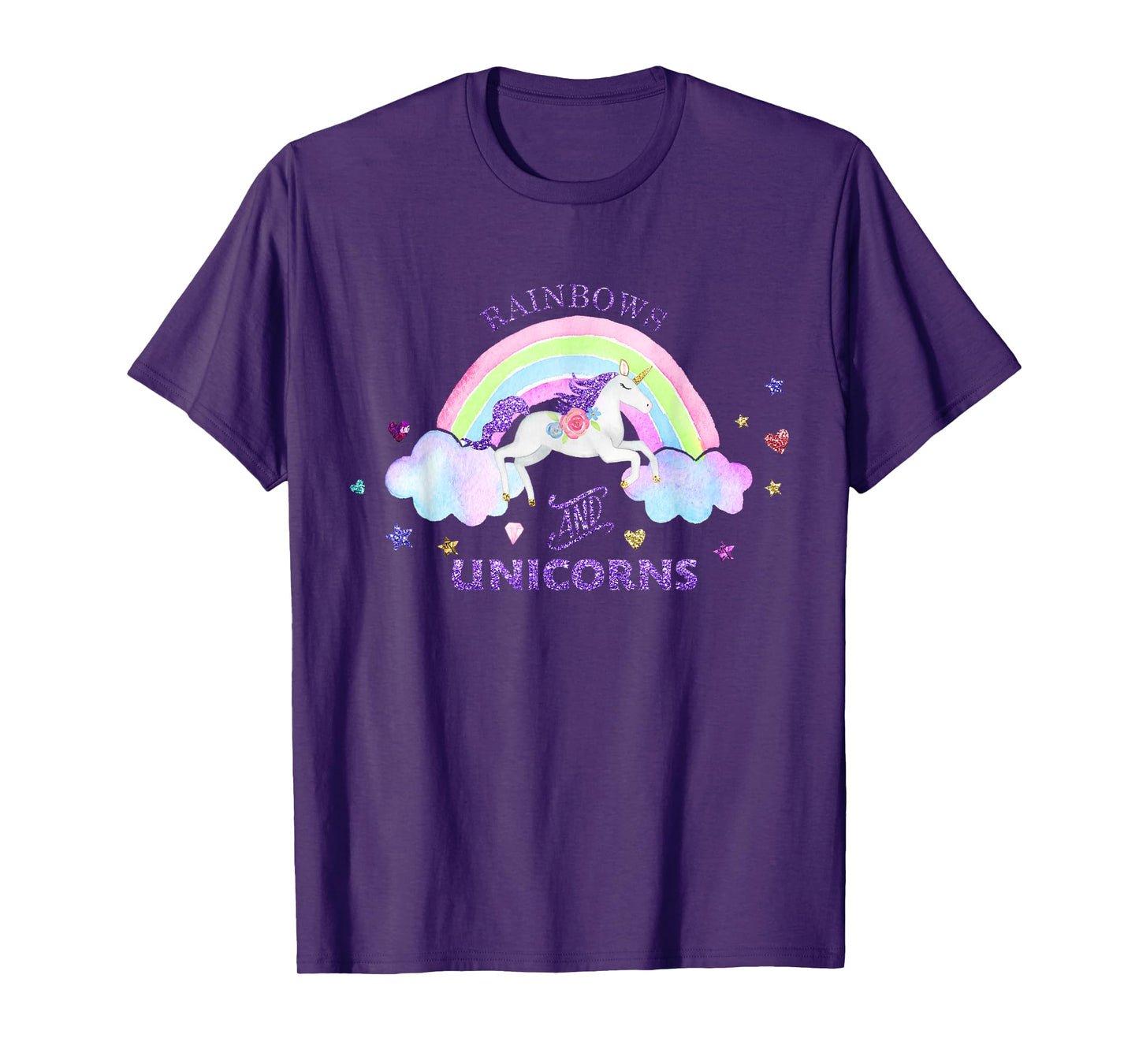 Rainbows and Unicorns T-Shirt - Magical Cute Glitter Gift