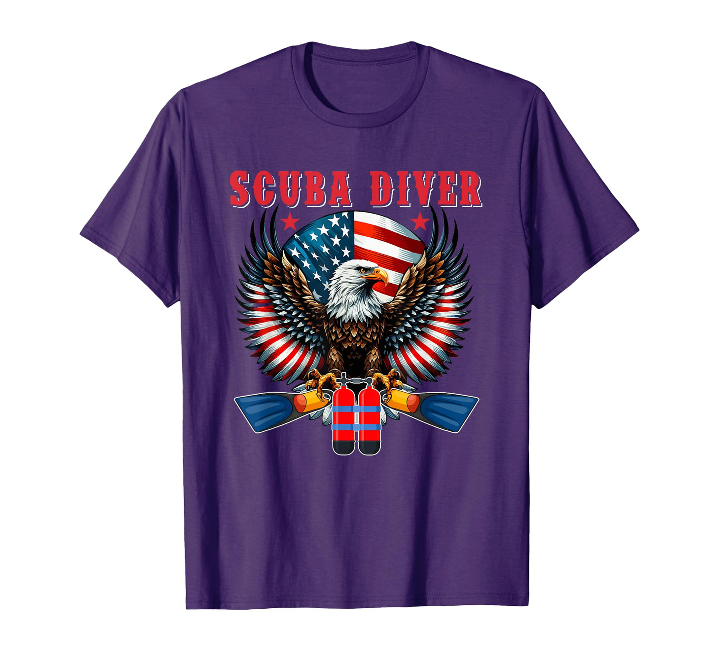 Scuba Diver Job Costume Eagle Proud Flag 4th Of July Lover T-Shirt