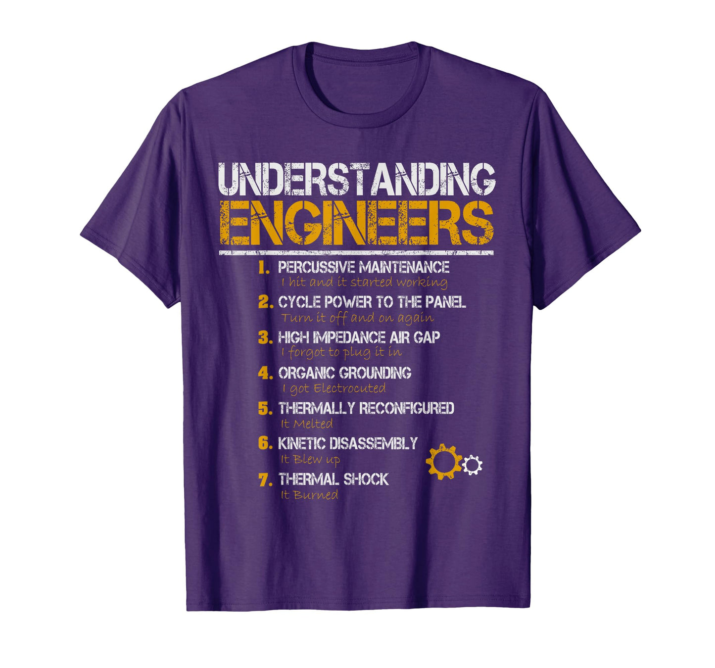 Understanding Engineers Tees Unisex-Adults Black Small Straight Vintage Engineering T-Shirt