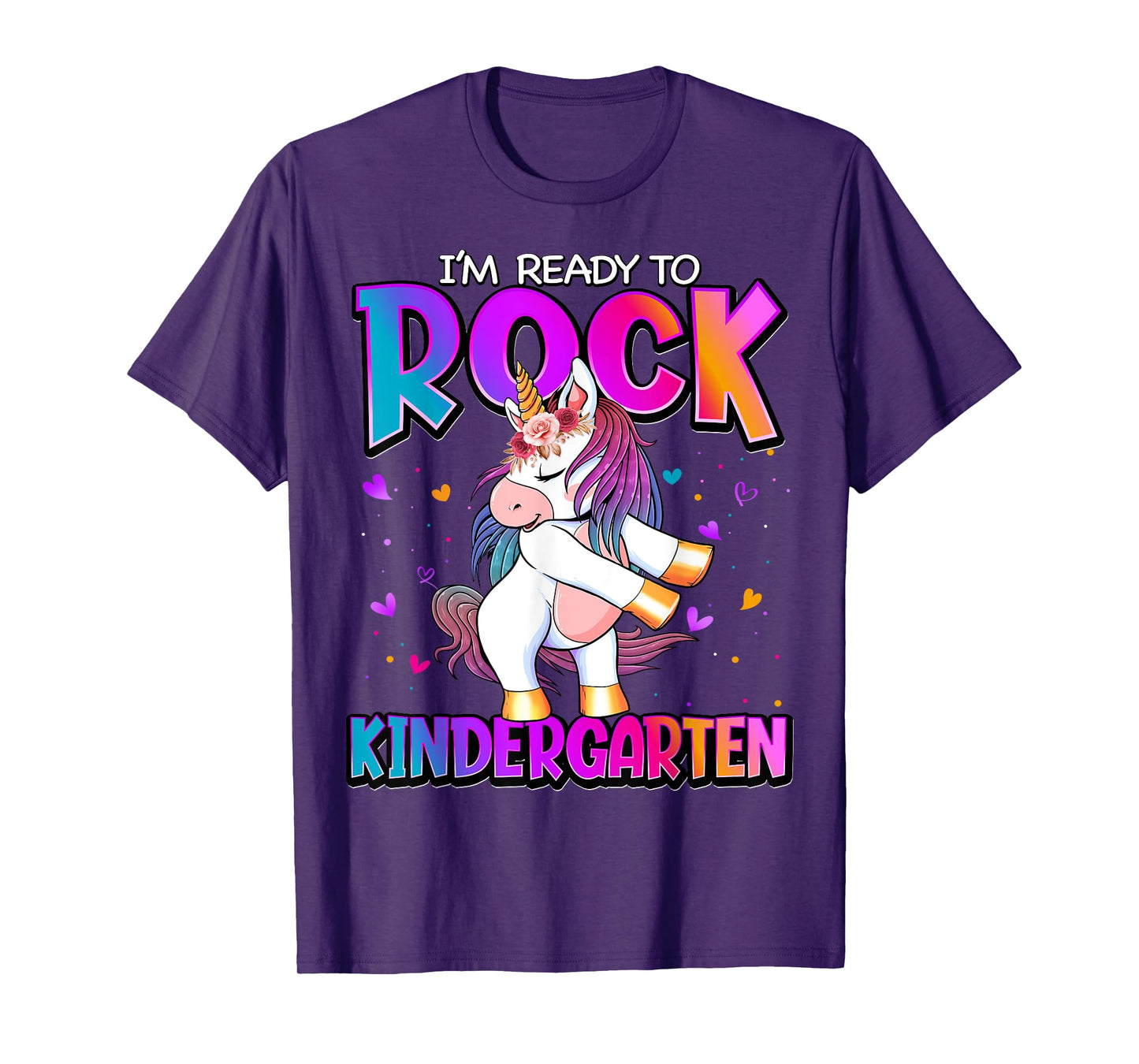 I'm Ready To Rock Kindergarten Unicorn Back To School Girls T-Shirt