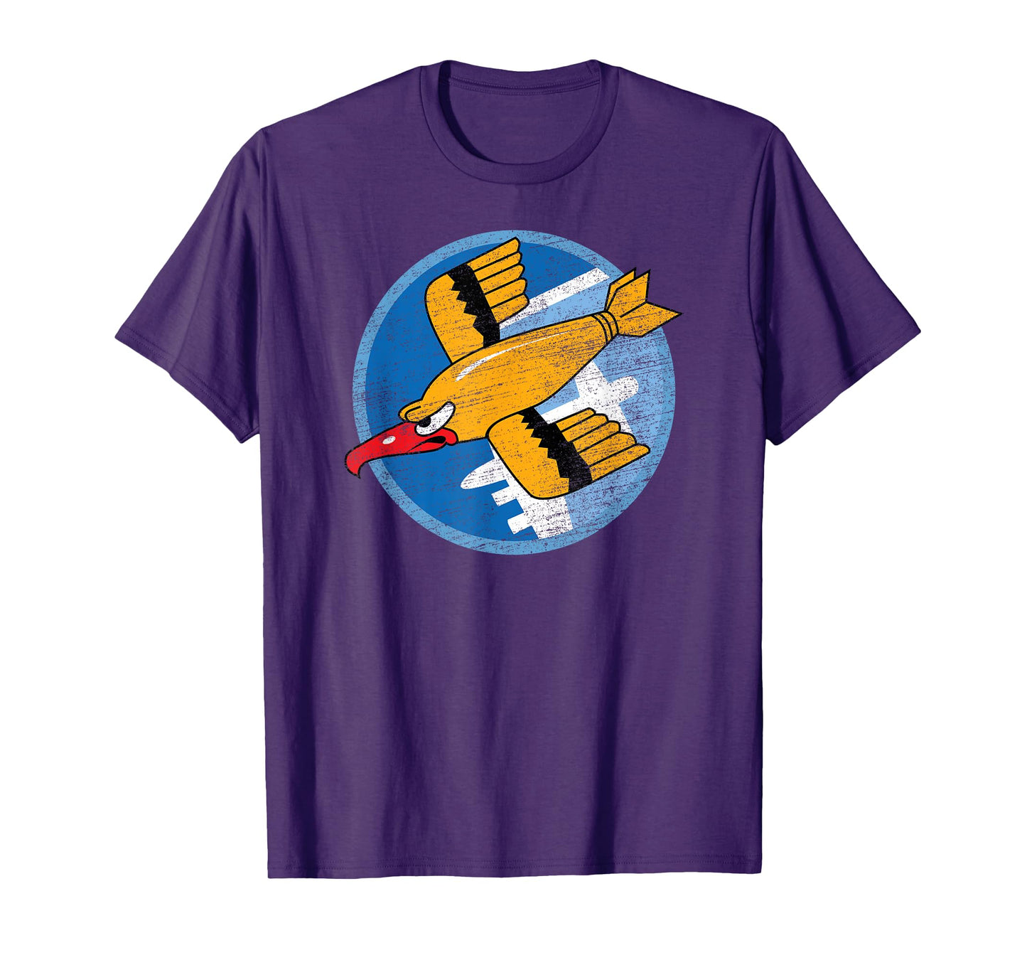 THE SALTY VETERAN WW2 91st Bomb Squadron Flying Fortress Soaring Bird Patch Unisex Adult T-Shirt - Black - Small