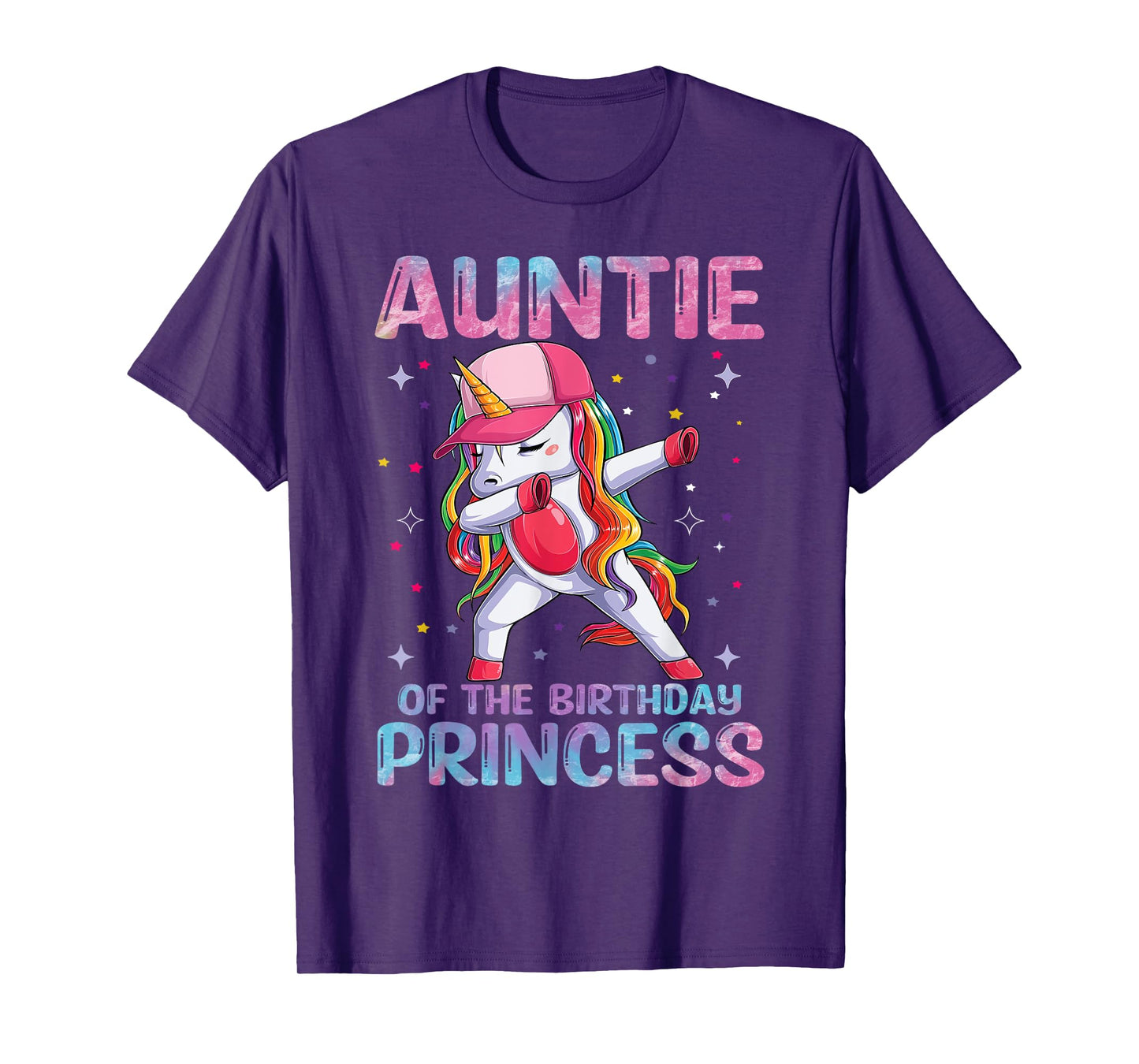 Auntie of the Birthday Princess Girl Dabbing Unicorn Aunt T-Shirt