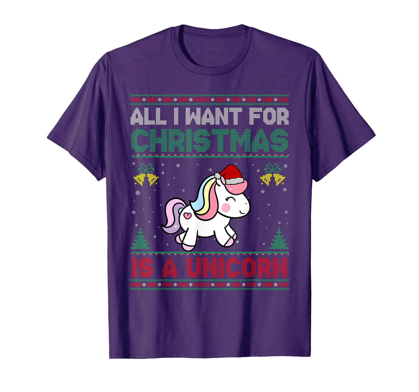 All I Want For Christmas Is A Unicorn Ugly Sweater T-Shirt