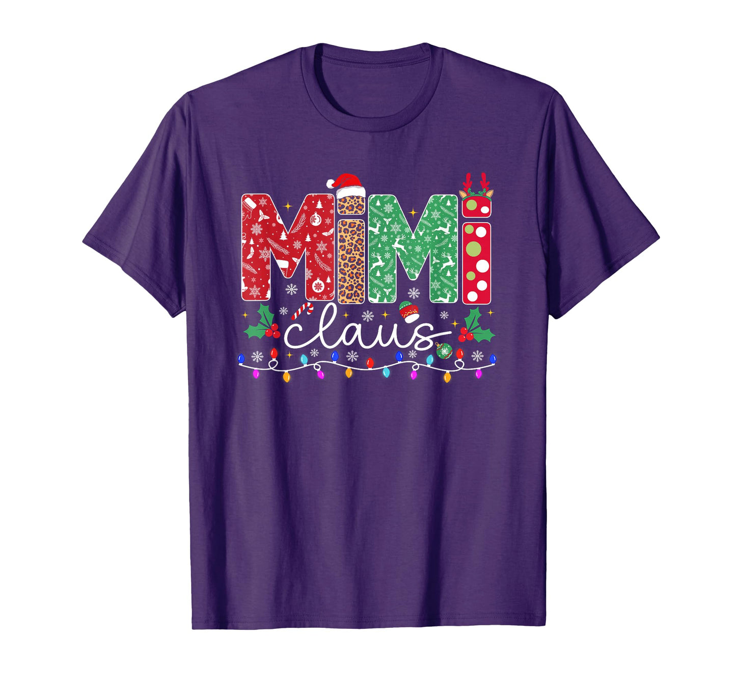 Mimi Claus Christmas Reindeer Funny Xmas Family Men Women T-Shirt