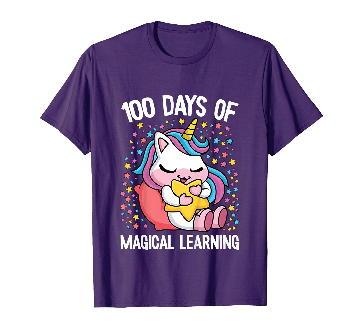 100 Days Of Magical Learning 100th Day Of School Unicorn T-Shirt
