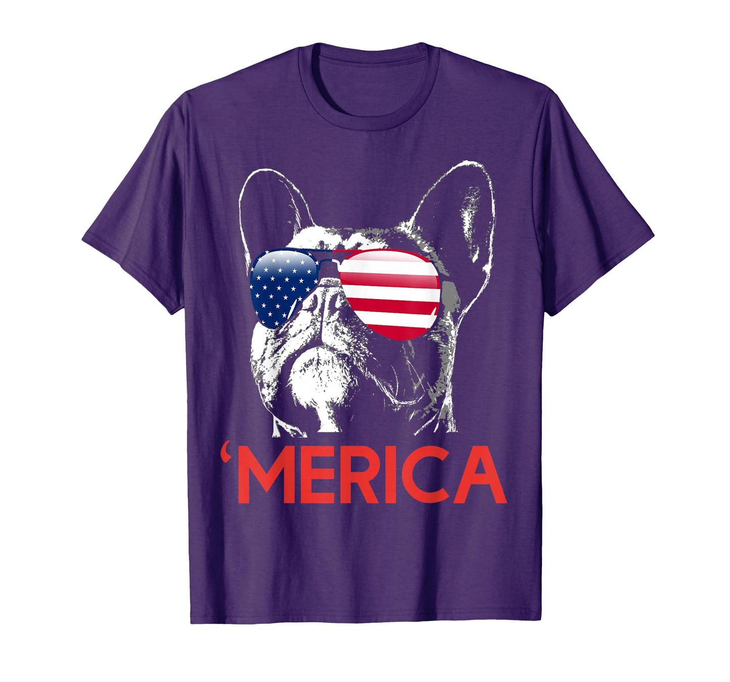 Merica French Bulldog American Flag 4th of July Frenchie T-Shirt