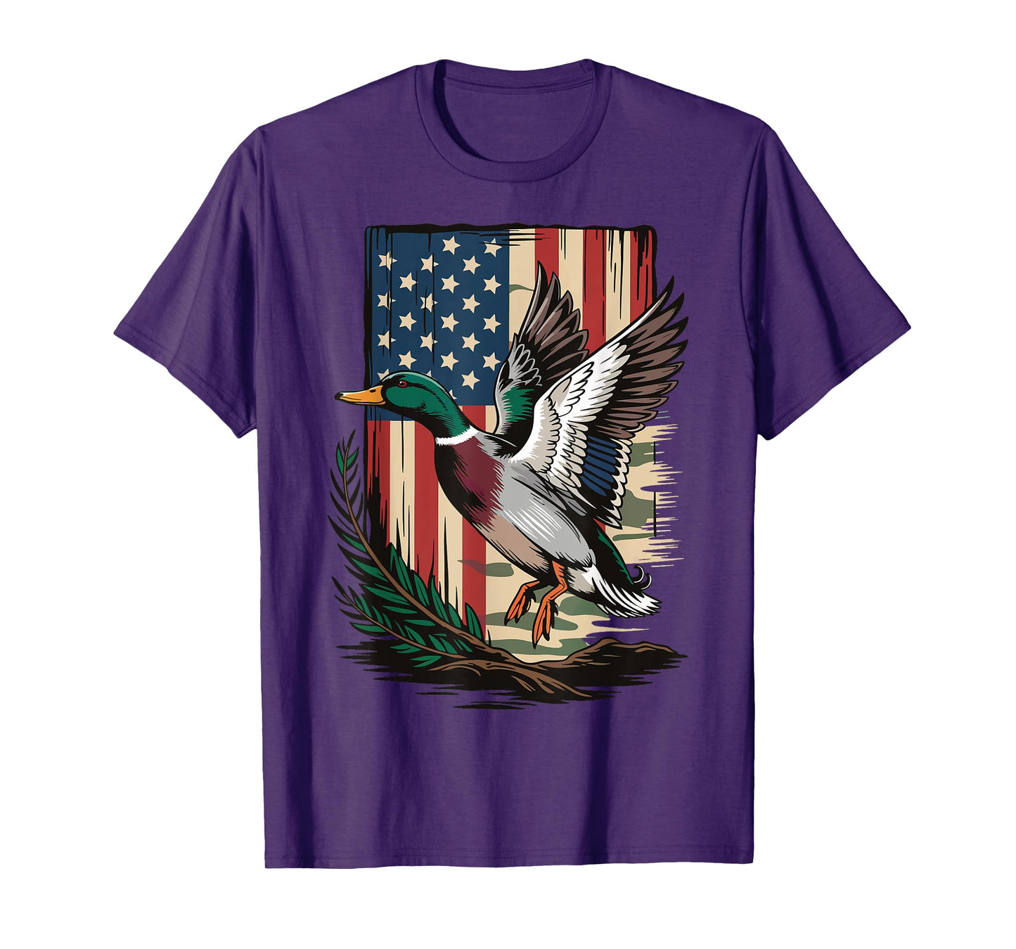 Duck American Flag Duck Hunting T-Shirt