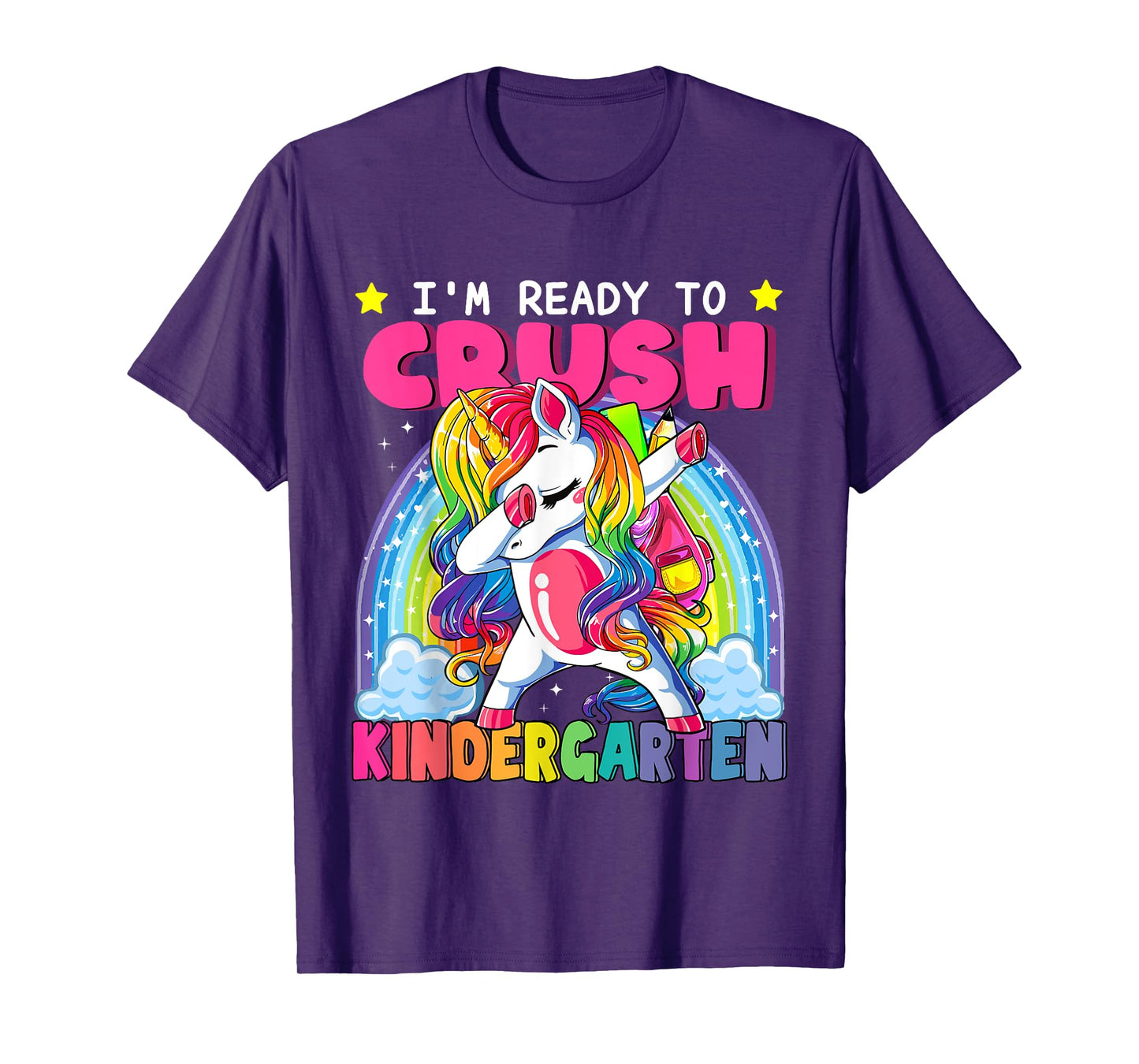 Back To School Unicorn I'm Ready To Crush Kindergarten Kid T-Shirt