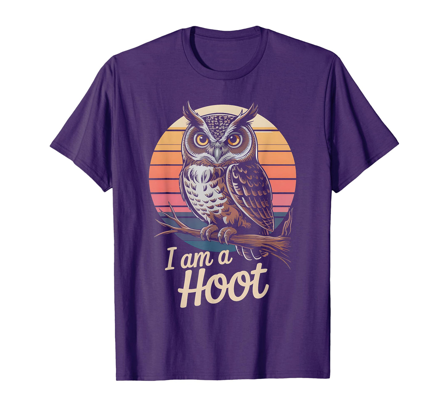 Vintage Owl I Am a Hoot Humor Bird Lover Cool T-Shirt