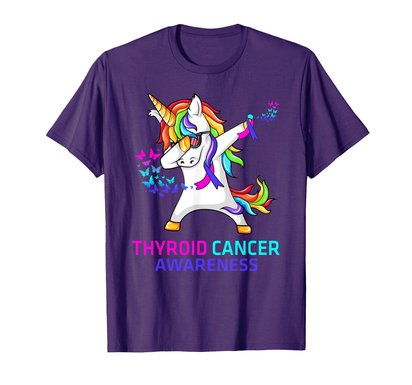 Inspirational Thyroid Cancer Awareness Unicorn T-Shirt