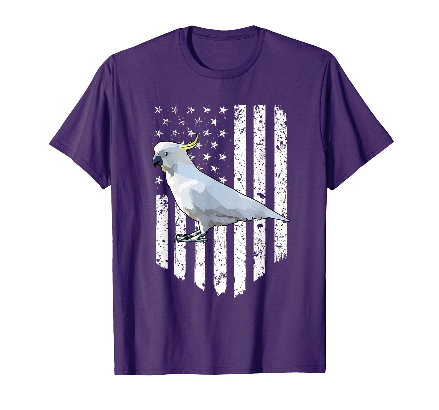 White American Flag Cockatoo Bird 4th Of July T-Shirt