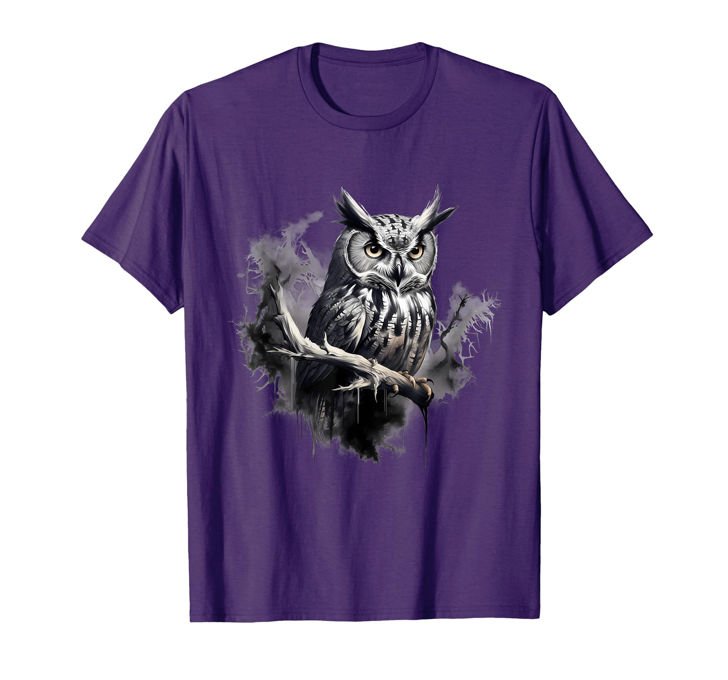 Owl Nature Landscape Animal Lovers Animal Print Artwork T-Shirt
