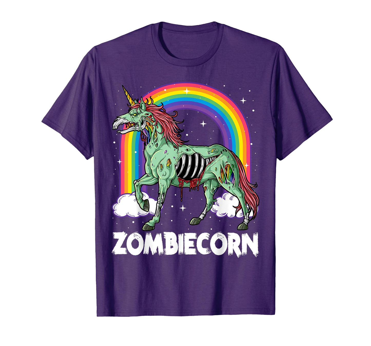 Zombiecorn Zombie Unicorn Halloween Women Girls Rainbow T-Shirt