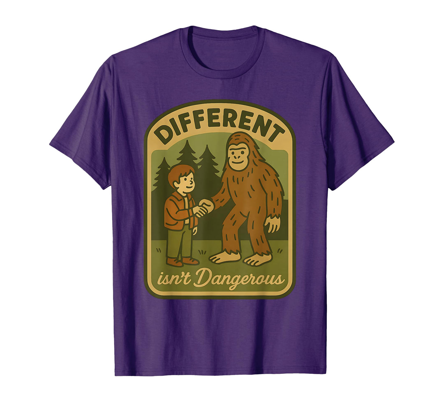 Vintage Bigfoot Kindness Inclusive Sasquatch Diversity Retro T-Shirt