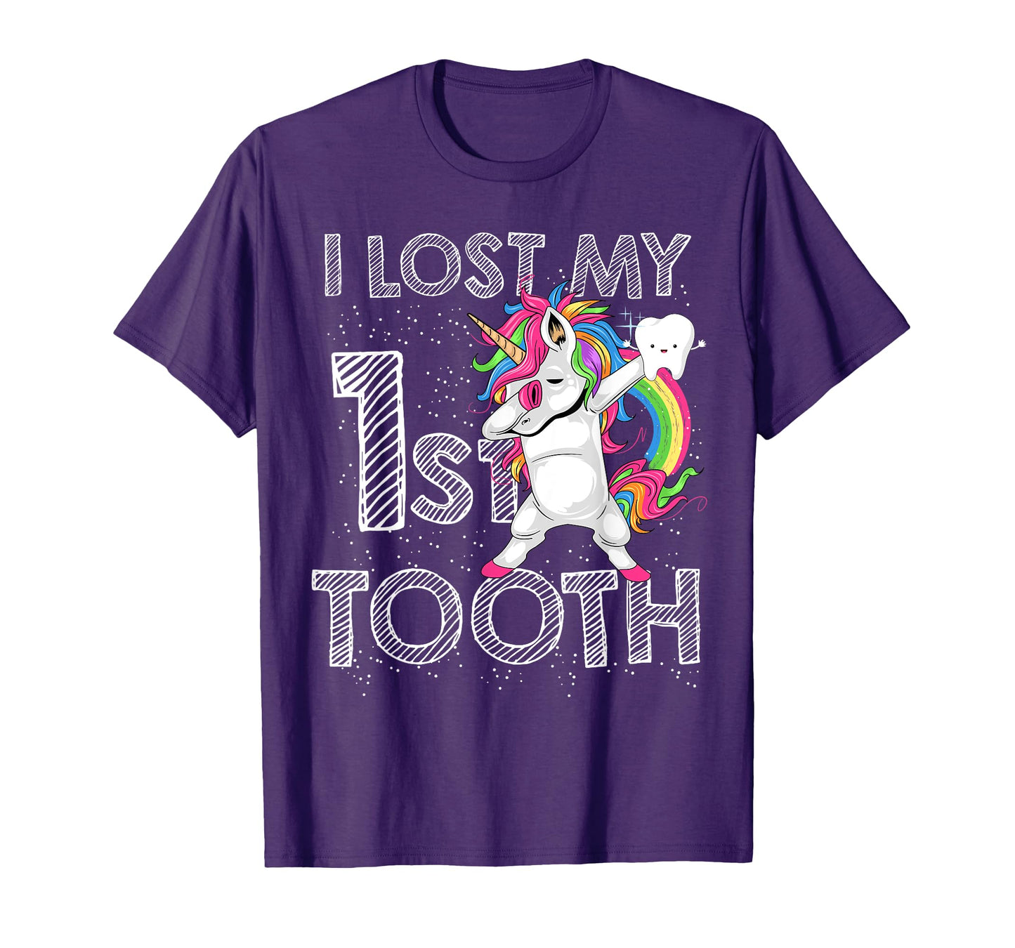 I Lost My First Tooth Baby Tooth Fairy Unicorn Dabbing T-Shirt