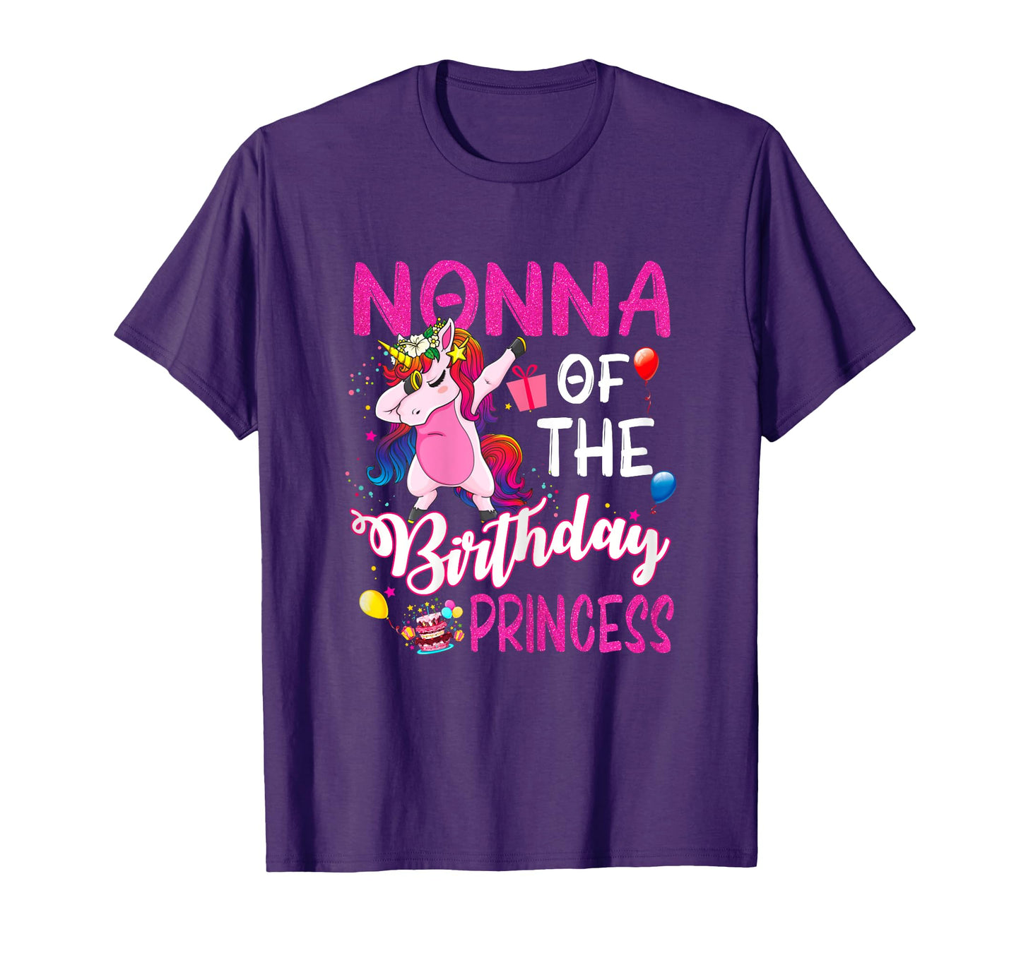Nonna Of The Birthday Princess Unicorn Girl T-Shirt