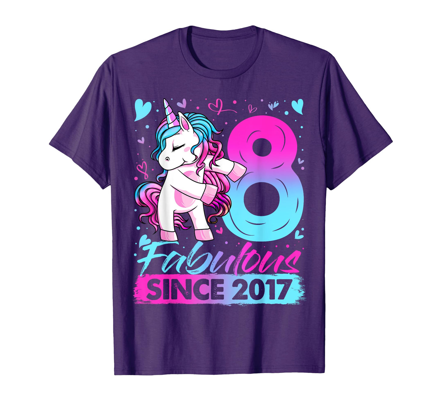 8 Year Old Unicorn Gifts For Girls 8th Birthday Girl Party T-Shirt