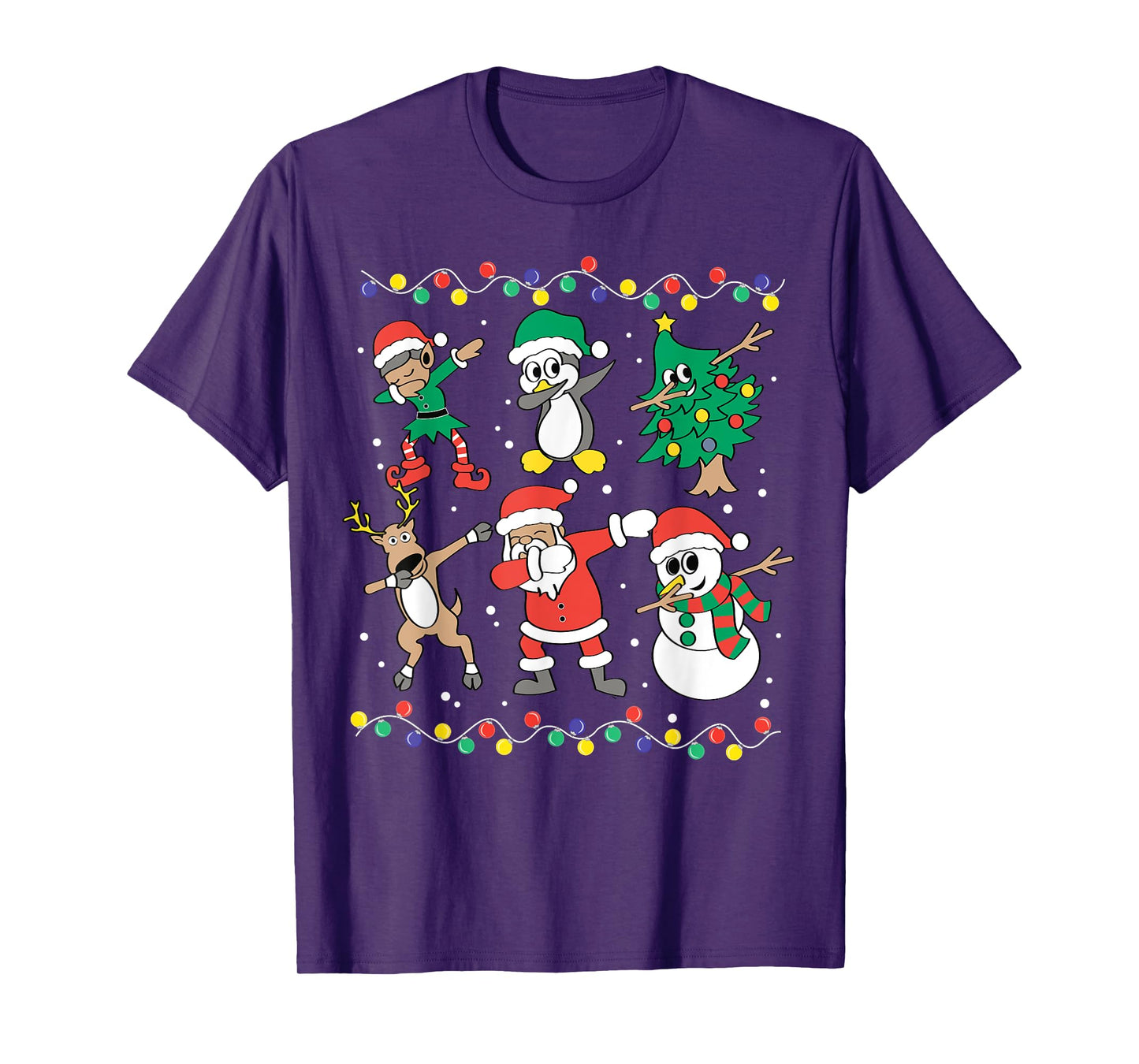 Dabbing Santa Elf Friends Funny Christmas Boy Girl Men Xmas T-Shirt