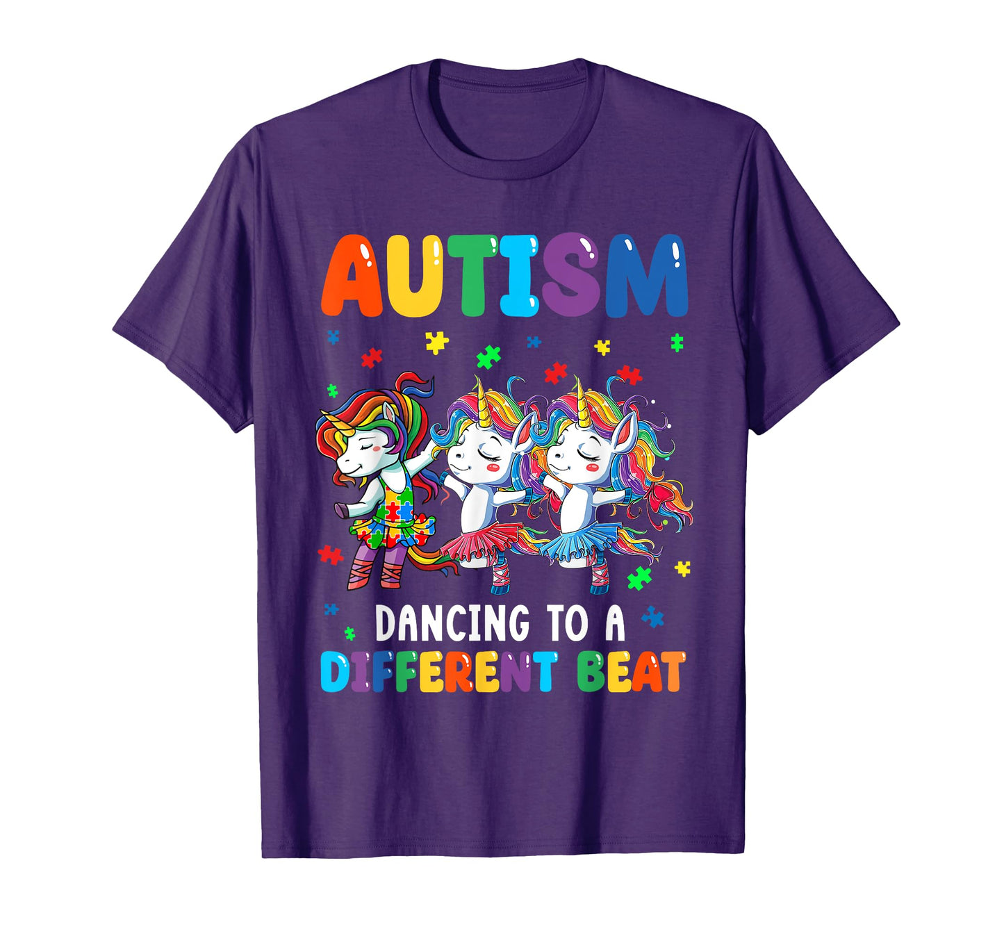 Autism Unicorn Dancing To A Different Beat Autism Awareness T-Shirt