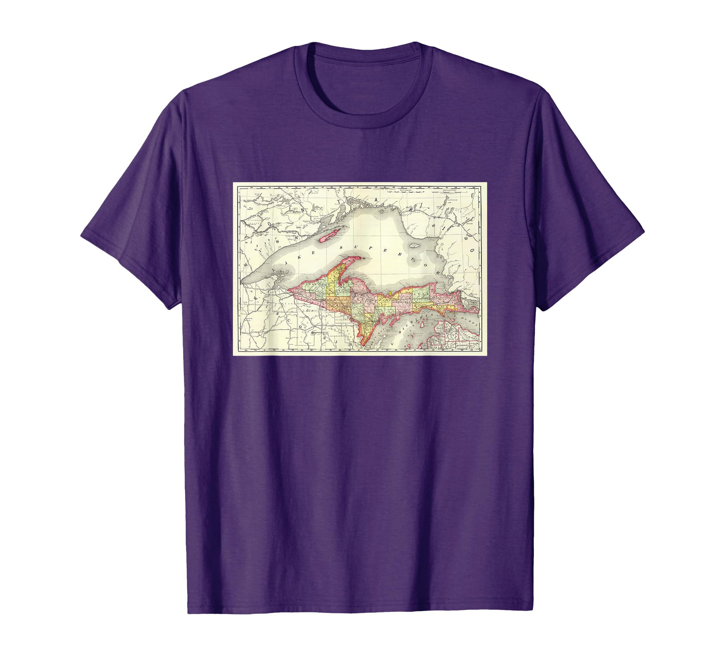 Michigan Upper Peninsula Map T-Shirt
