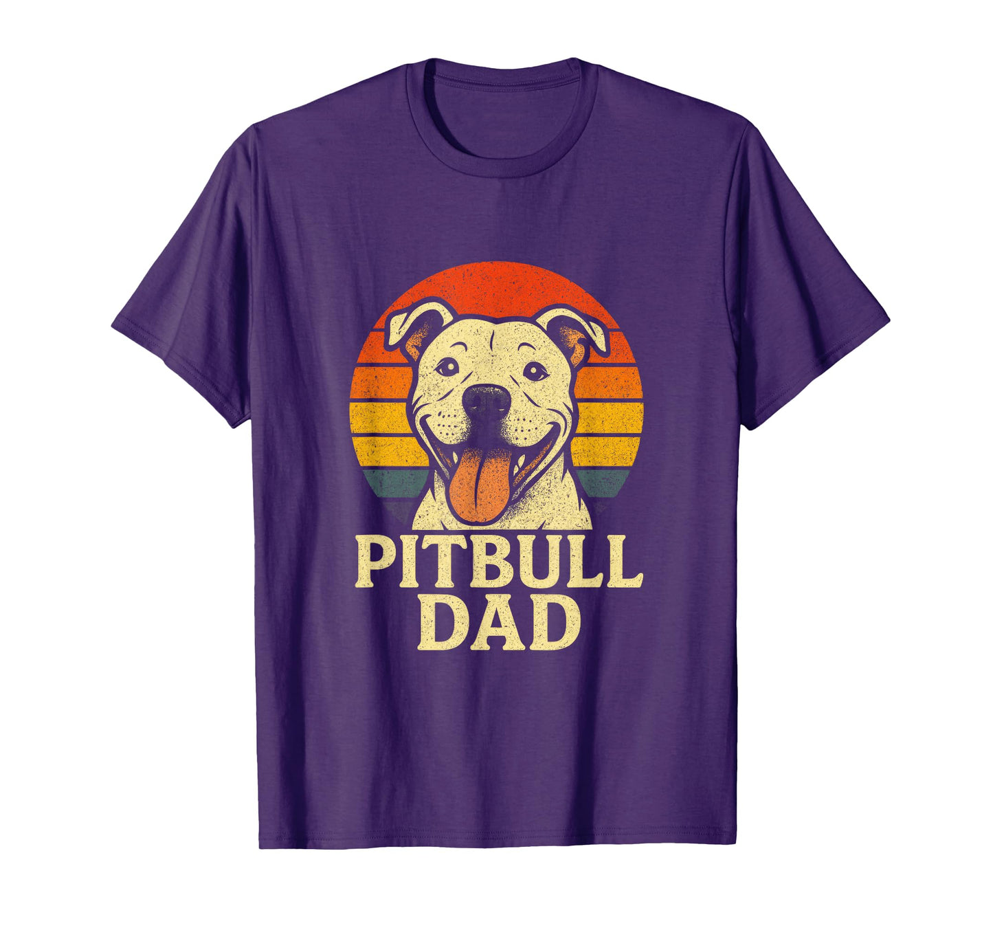 Pitbull DAD - Vintage Smiling Pitbull Lover T-Shirt