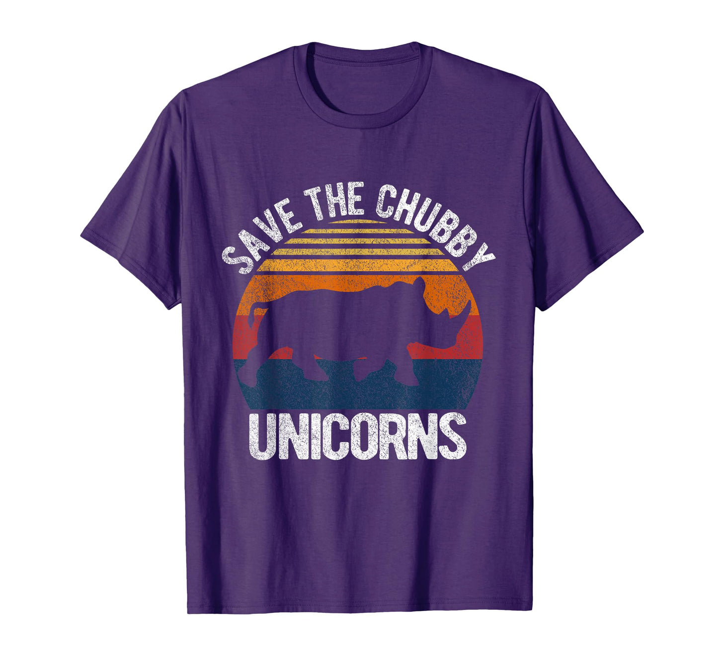 Save The Chubby Unicorns Funny Rhino Chubby Unicorn Retro T-Shirt