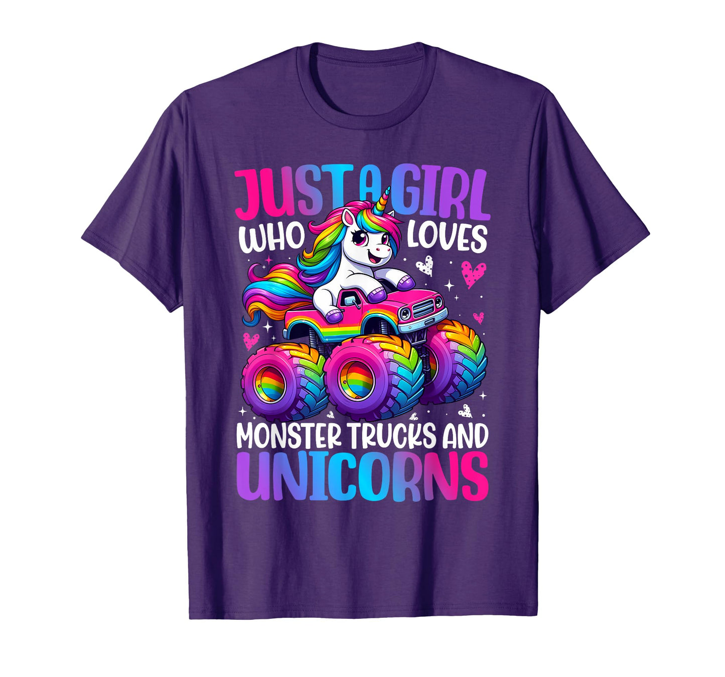 Just a Girl Who Loves Monster Trucks And Unicorns Toddler T-Shirt