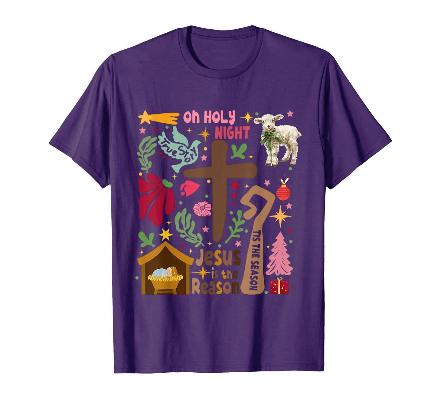 Jesus Christmas Christian Nativity Scene Christian Christmas T-Shirt
