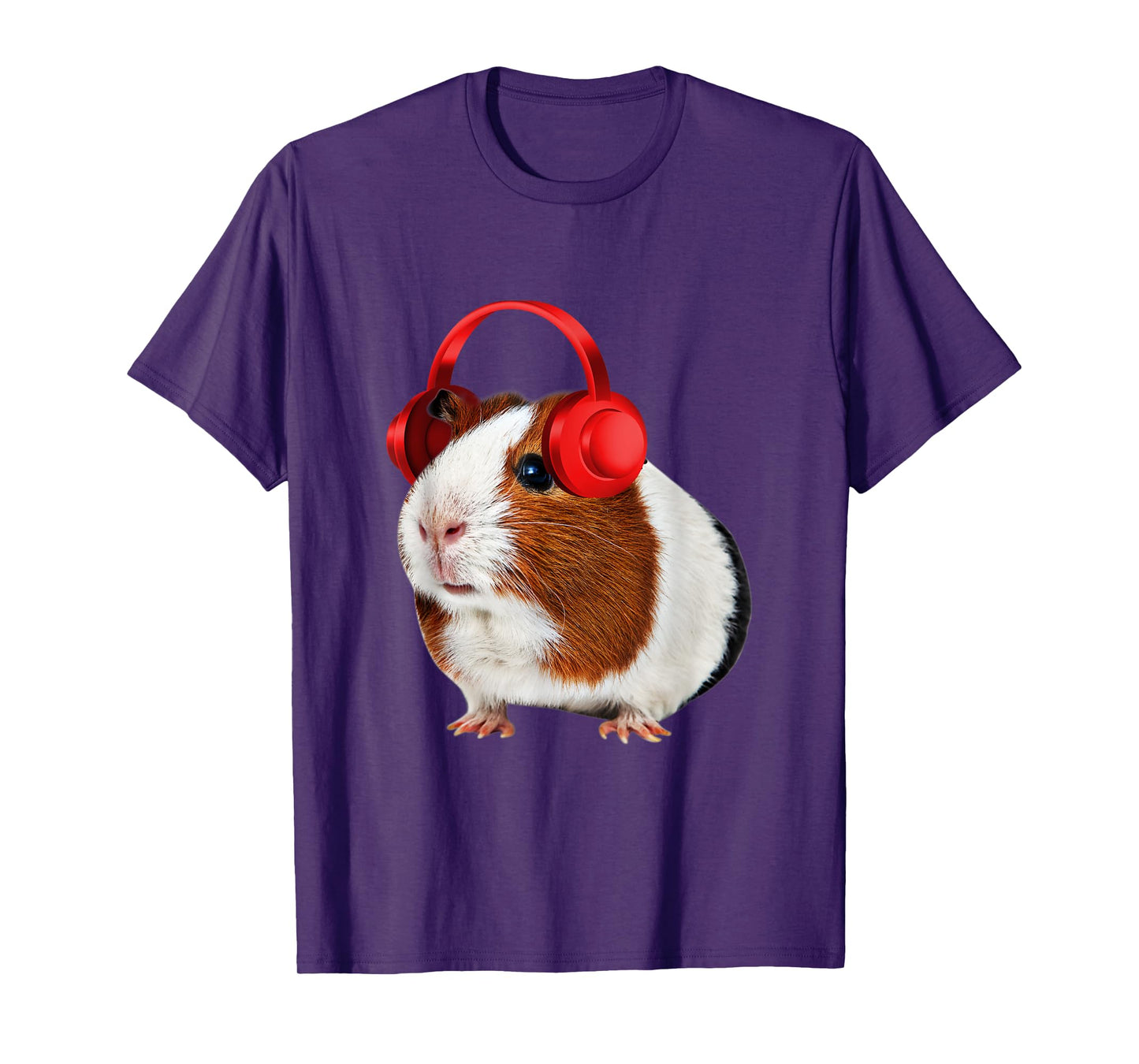 Guinea Pig With Headphones On T-Shirt