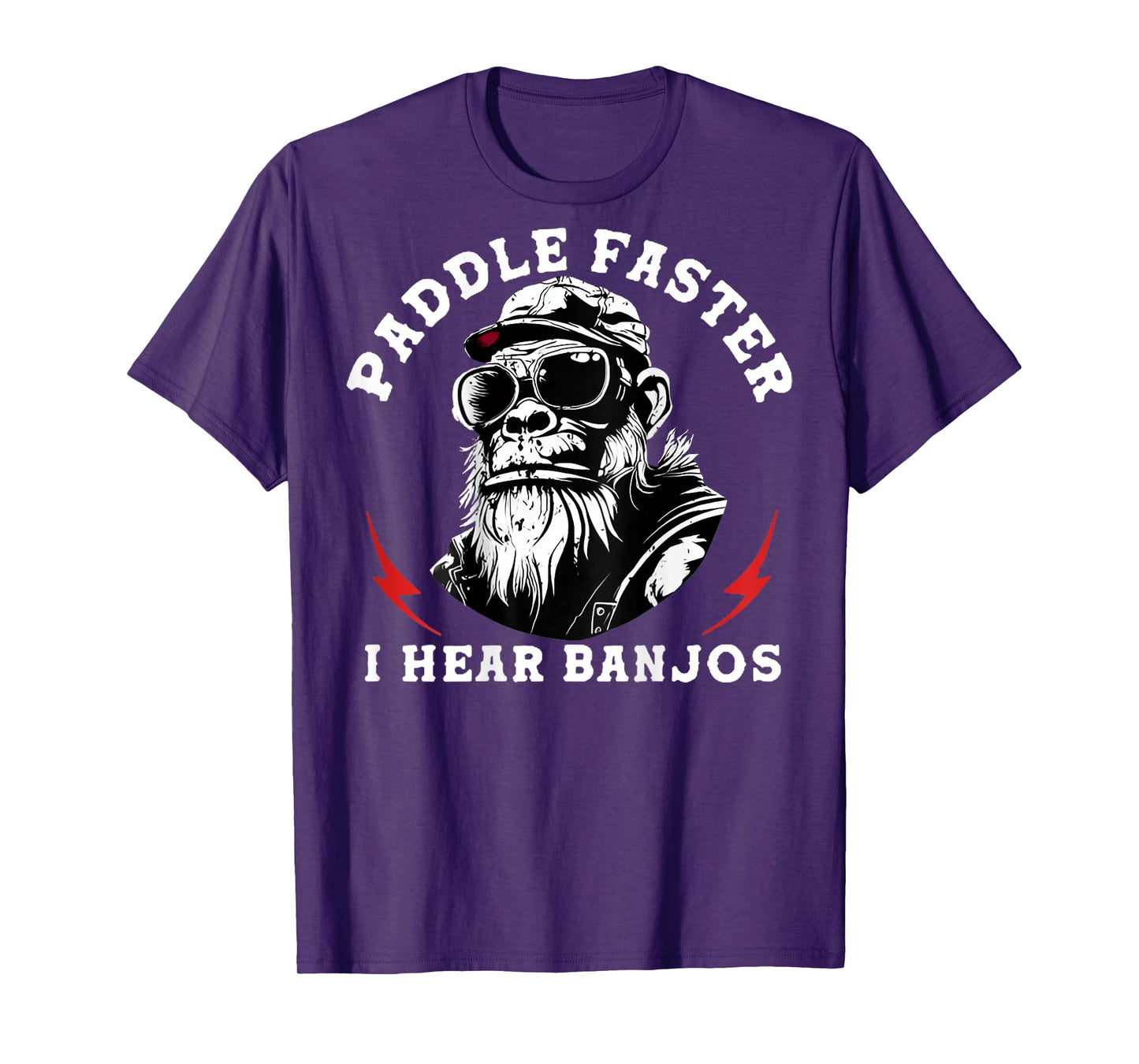 (On Back) Paddle Faster I Hear Banjos Funny Monkey T-Shirt