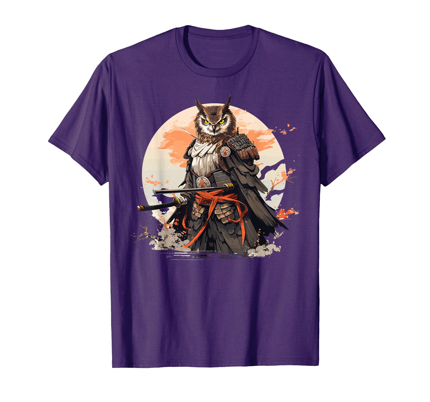 Samurai Owl Warrior Japanese Ninja Bird Owl Kawaii T-Shirt