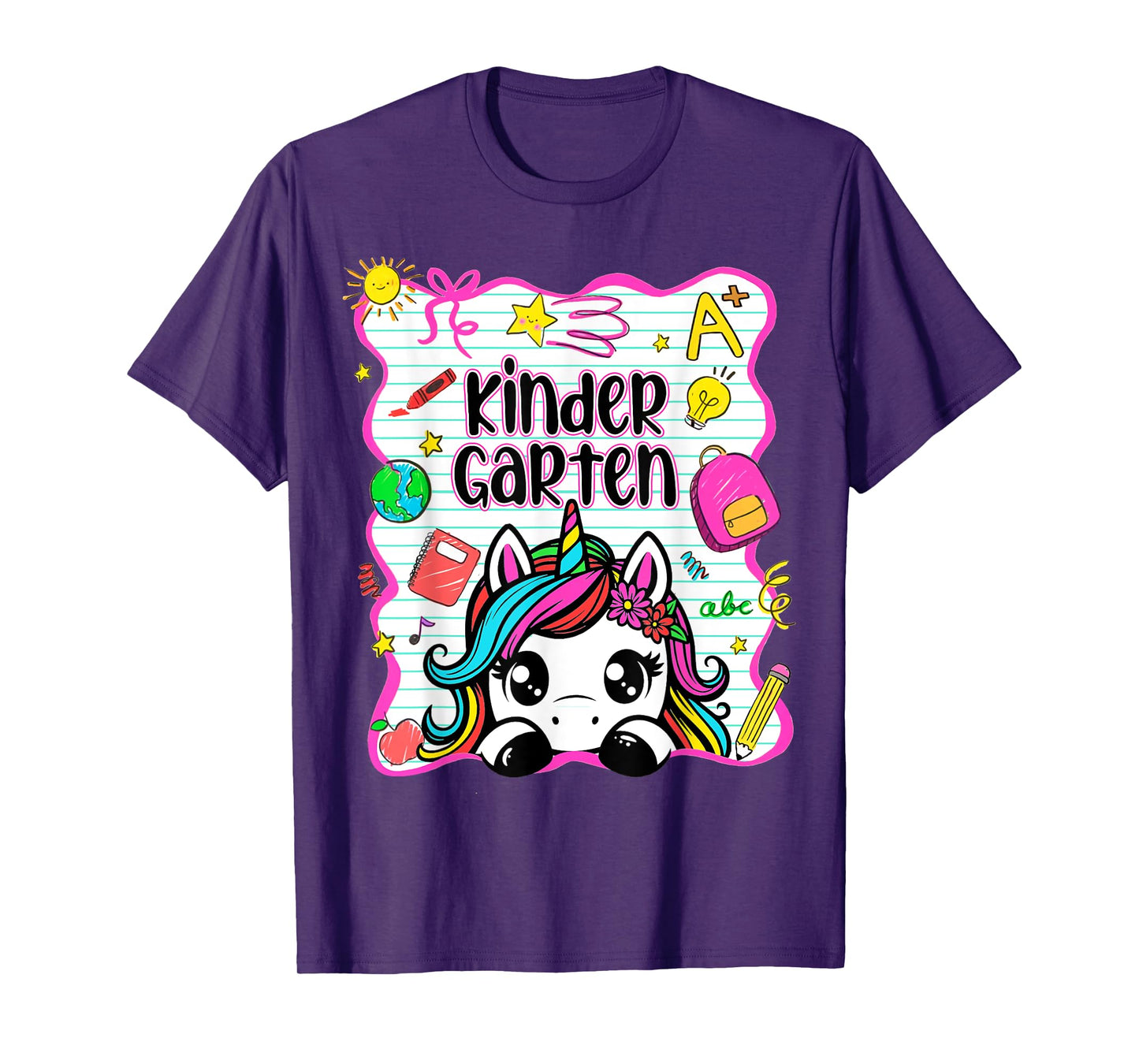 Kindergarten Unicorn Back to School First Day Toddler Girl T-Shirt