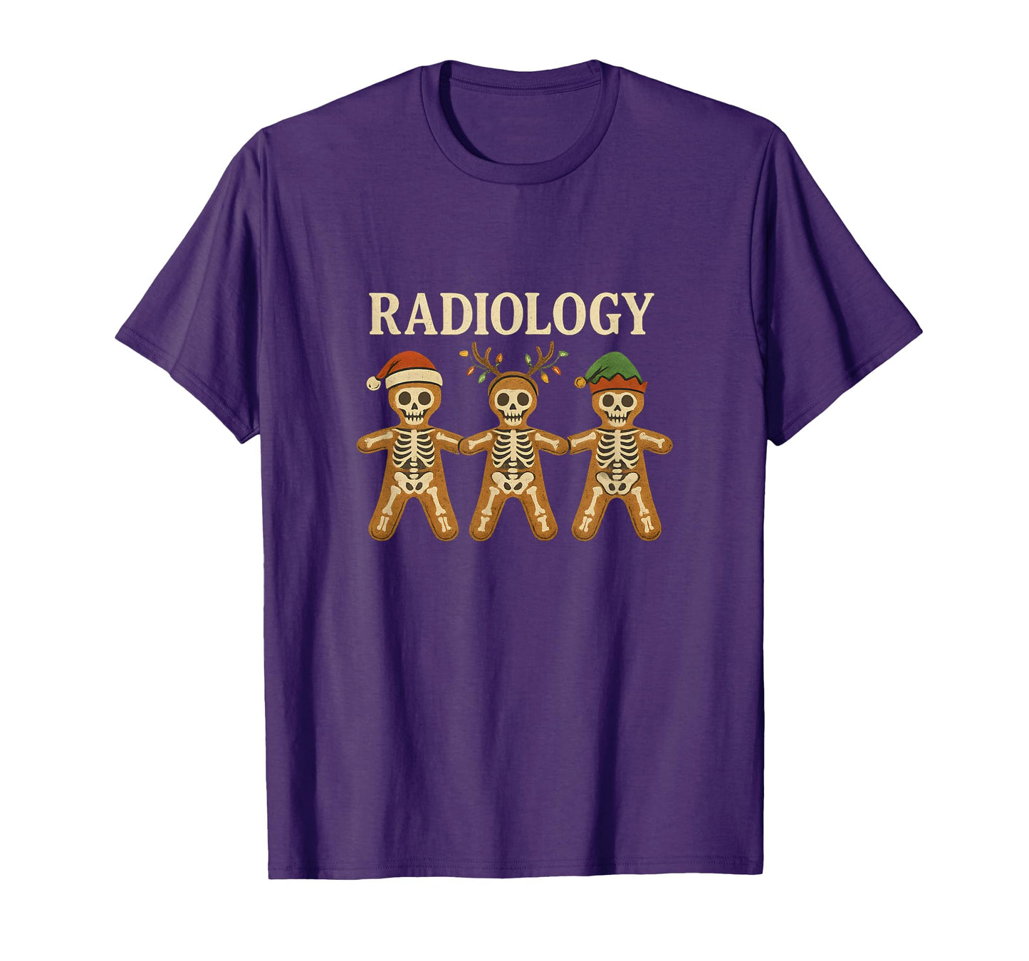 Skeleton Gingerbread Radiology Christmas Holiday Xray Tech T-Shirt